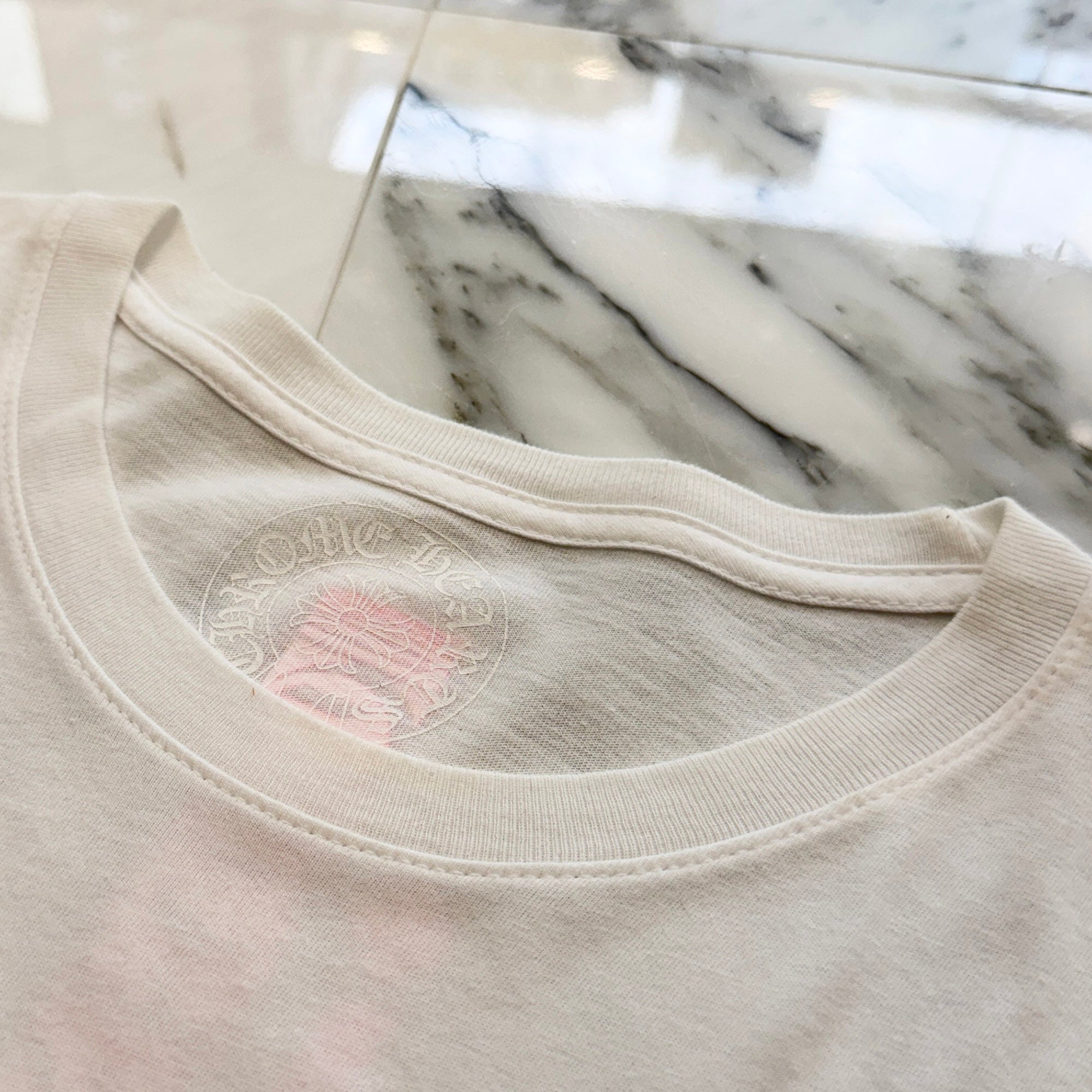CHROME HEARTS Pink Made In Hollywood Vertical Logo Tee Size M クロムハーツ ピンク メイドインハリウッド ヴァーティカルロゴ Tシャツ サイズM