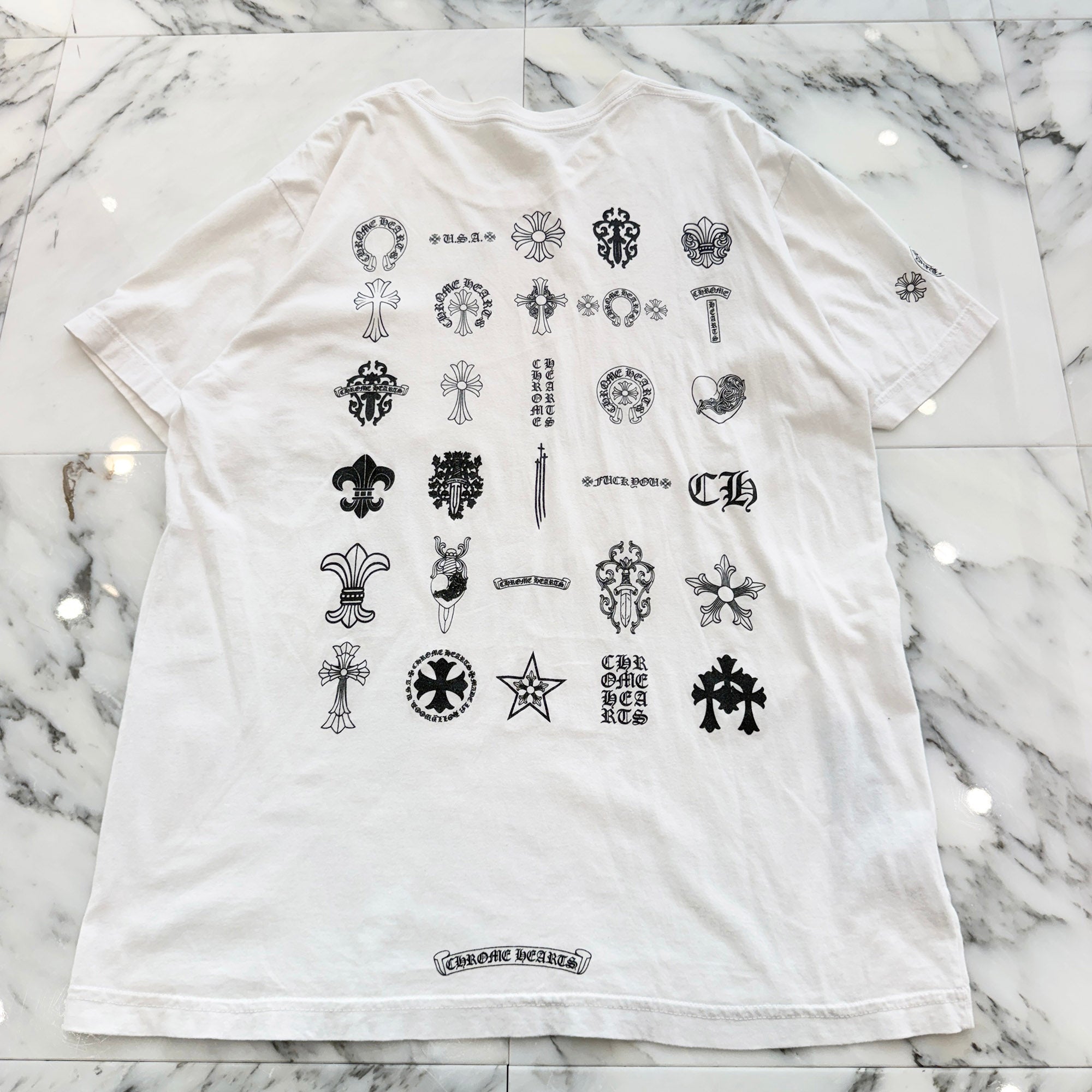 CHROME HEARTS Made In Hollywood Back Multi Logo Print Tee Size L クロムハーツ メイドインハリウッド バック マルチロゴ プリントTシャツ サイズL
