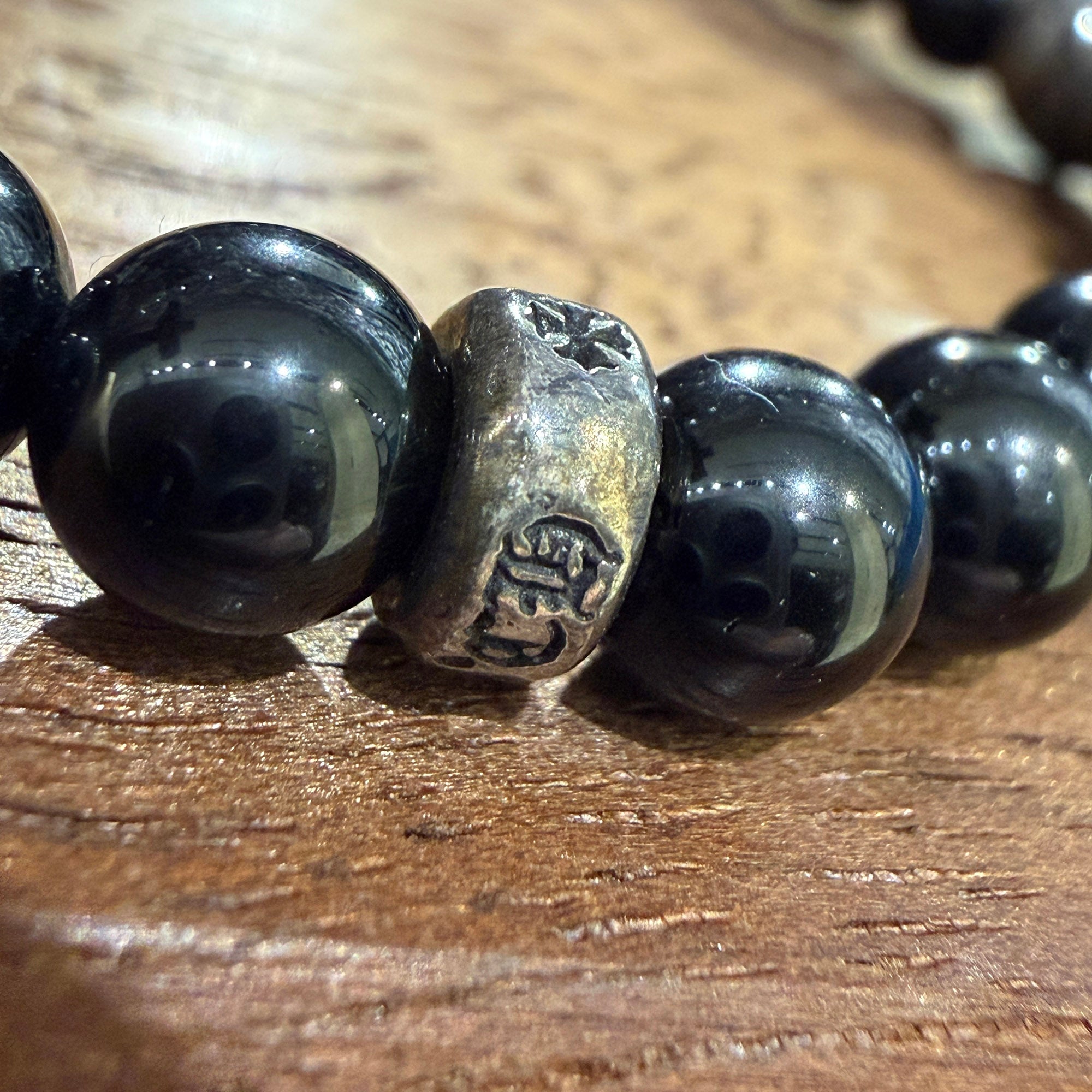 CHROME HEARTS CH Cross Ball Beads Bracelet Size 7mm クロムハーツ CHクロス ボール ビーズブレスレット サイズ7mm