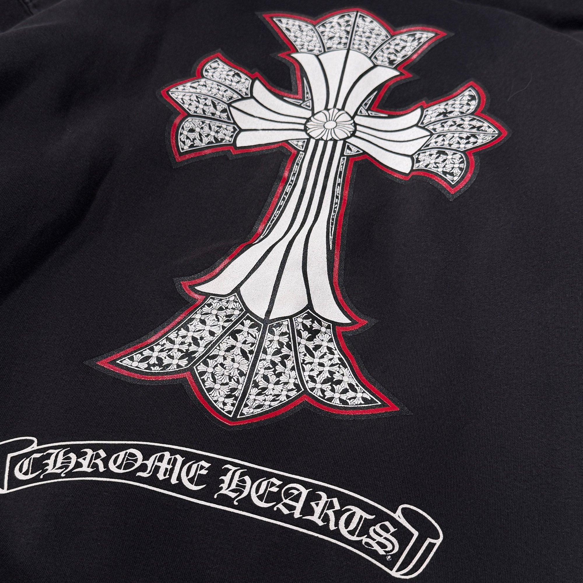 CHROME HEARTS Back Double CH Cross Print Thermal Zip Up Hoodie Size XL クロムハーツ バック ダブルCHクロス プリント サーマルジップアップフーディ サイズXL