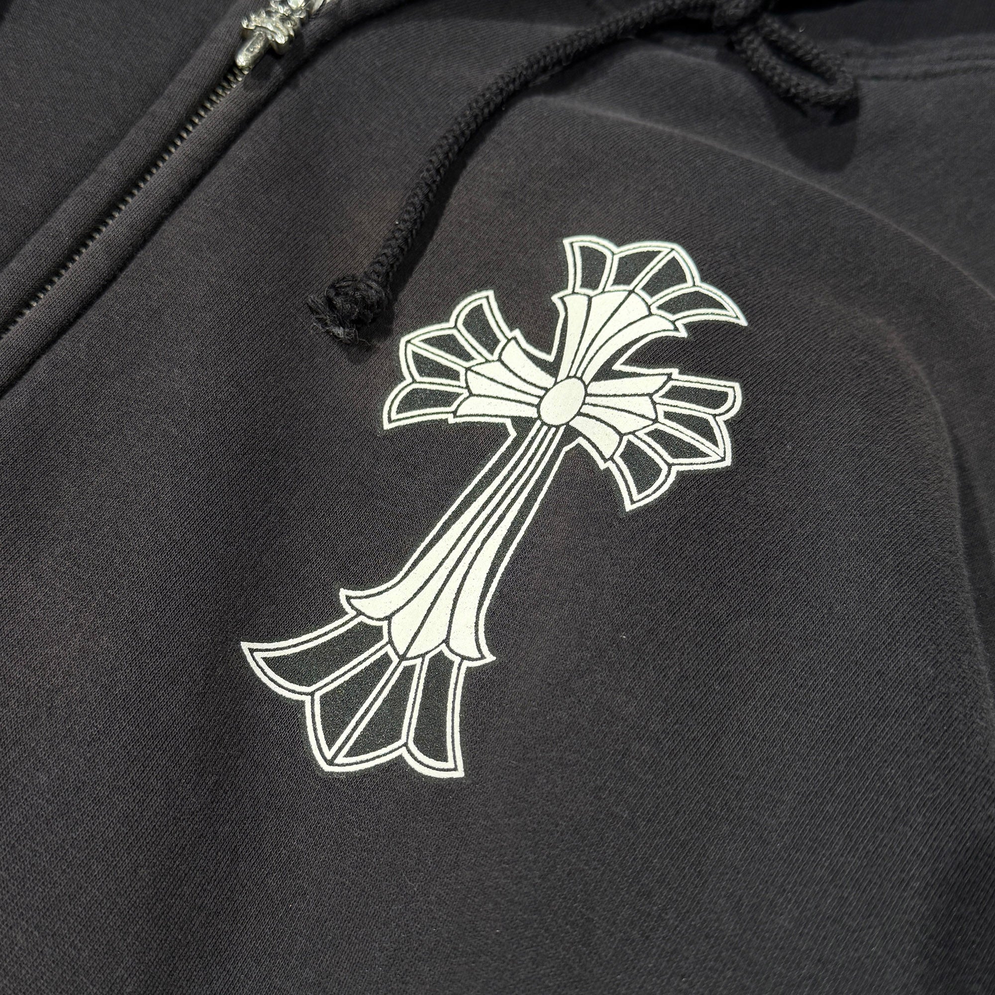 CHROME HEARTS Back Double CH Cross Print Thermal Zip Up Hoodie Size XL クロムハーツ バック ダブルCHクロス プリント サーマルジップアップフーディ サイズXL