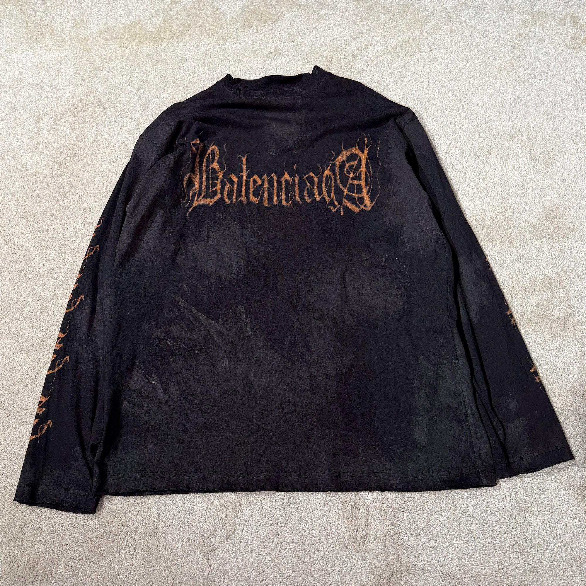 BALENCIAGA 2023SS Heavy Metal Logo Long Sleeve Tee 739783 TOVE1 Size L バレンシアガ ヘビーメタルロゴ ロングスリーブTシャツ サイズL