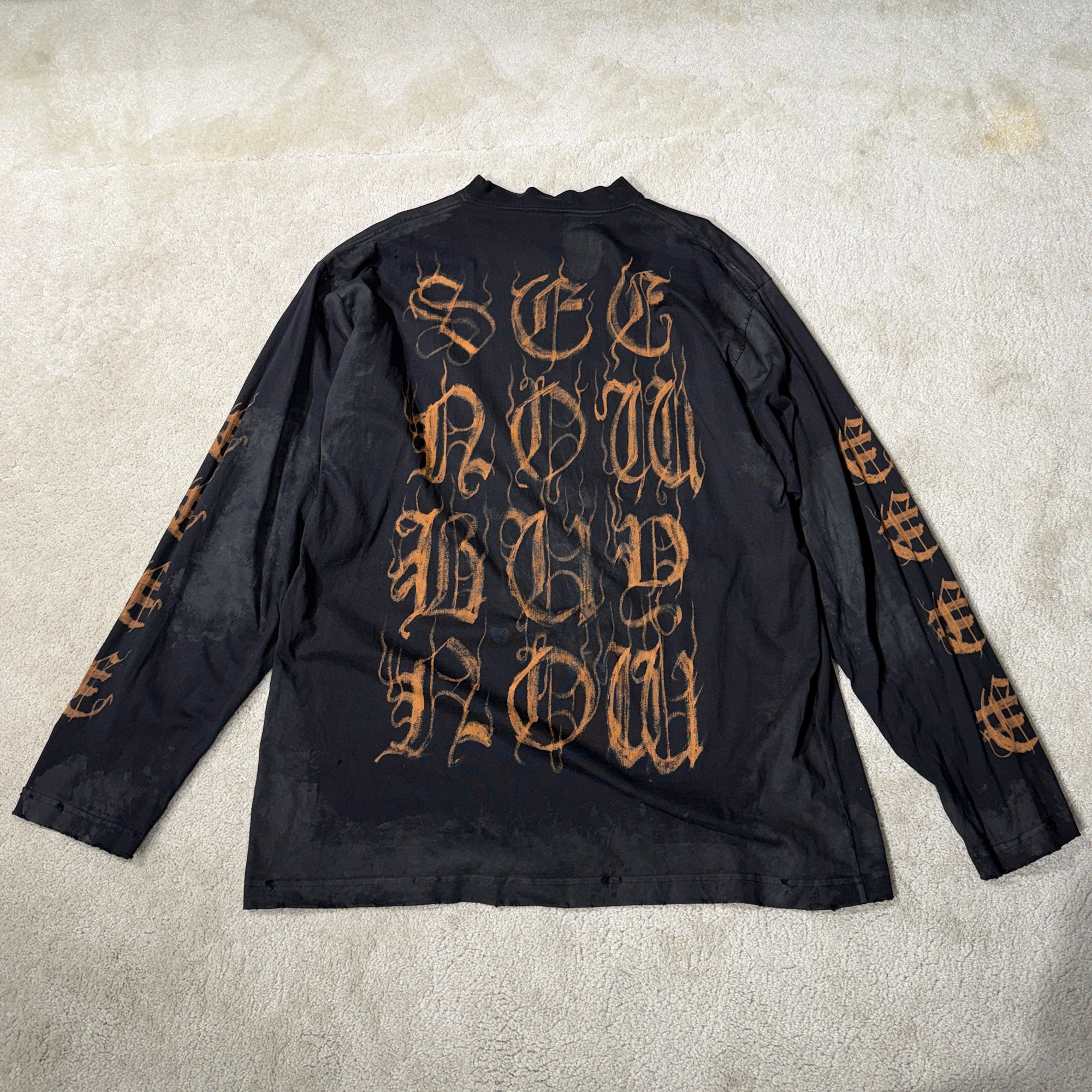 BALENCIAGA 2023SS Heavy Metal Logo Long Sleeve Tee 739783 TOVE1 Size L バレンシアガ ヘビーメタルロゴ ロングスリーブTシャツ サイズL