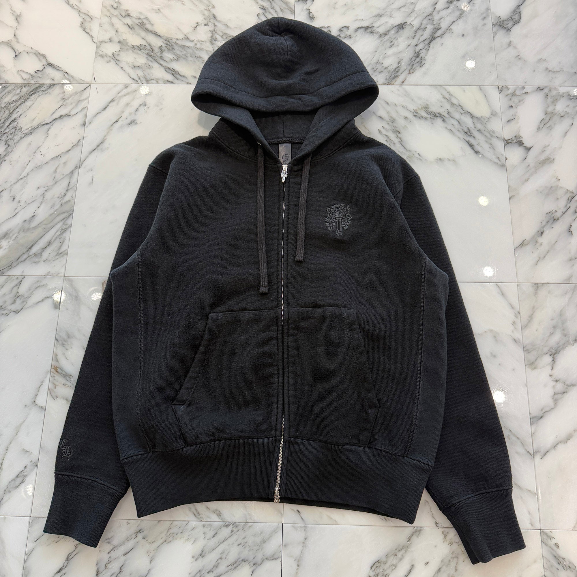 CHROME HEARTS Y NOT Vine Dagger Logo Embroidery Zip Up Hoodie Size S クロムハーツ ワイノット ヴァインダガー ロゴ刺繍 ジップアップフーディー サイズS