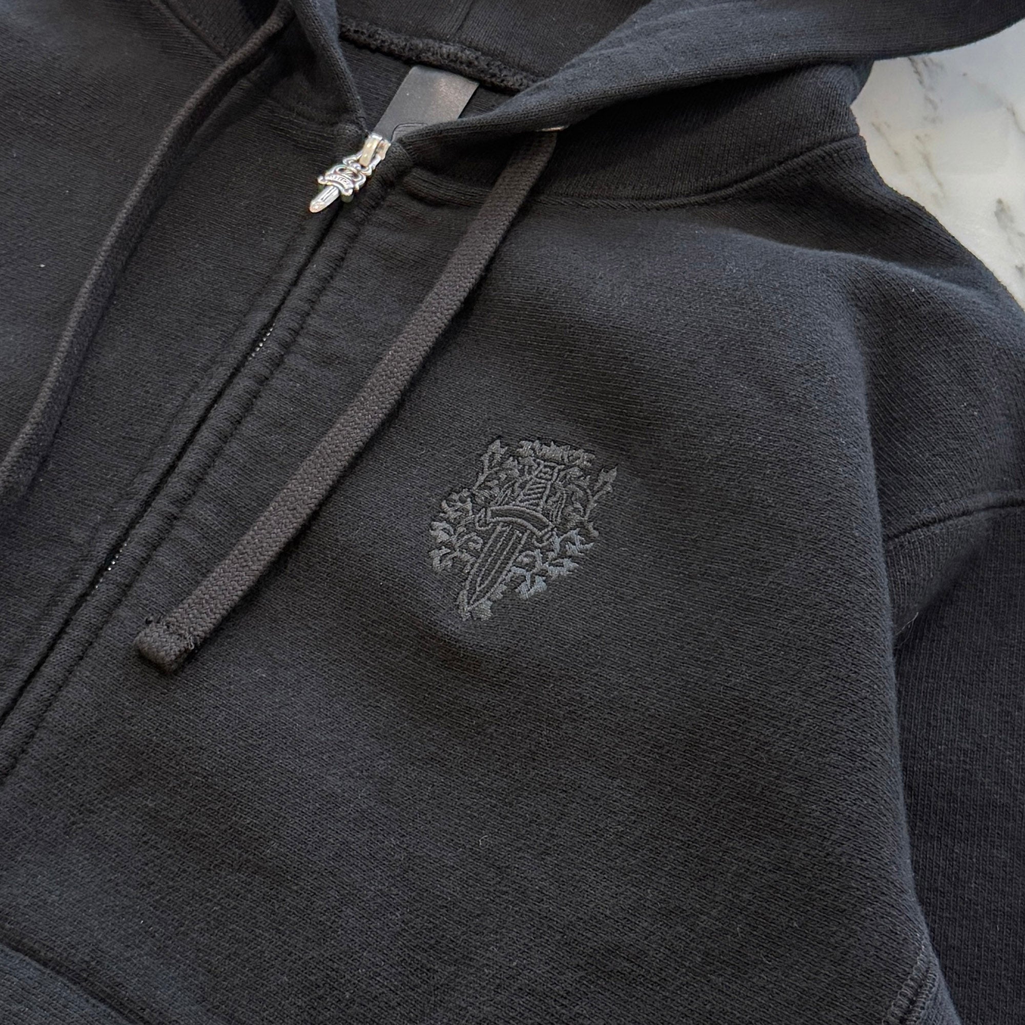CHROME HEARTS Y NOT Vine Dagger Logo Embroidery Zip Up Hoodie Size S クロムハーツ ワイノット ヴァインダガー ロゴ刺繍 ジップアップフーディー サイズS