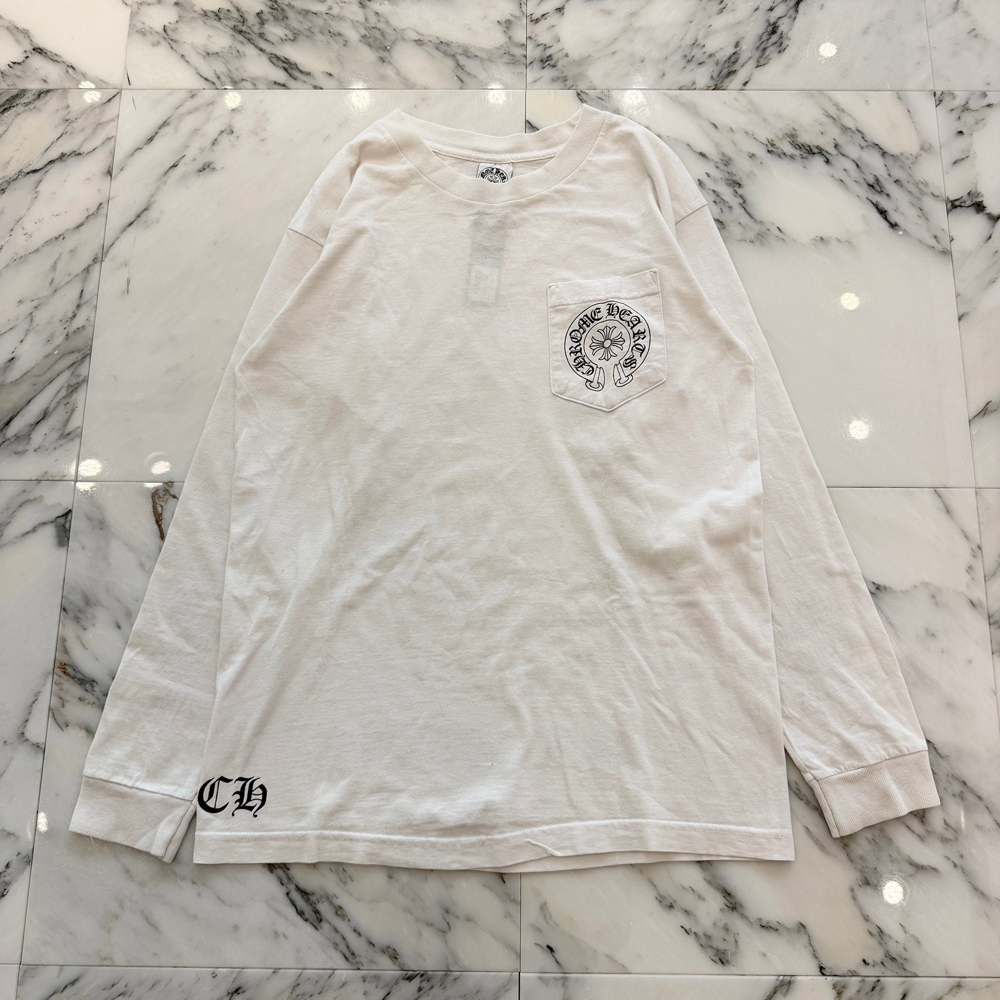 CHROME HEARTS Los Angeles Limited Floral Cross Horseshoe Long Sleeve Tee Size M クロムハーツ ロサンゼルス限定 フローラルクロス ホースシュー ロングスリーブ Tシャツ サイズM