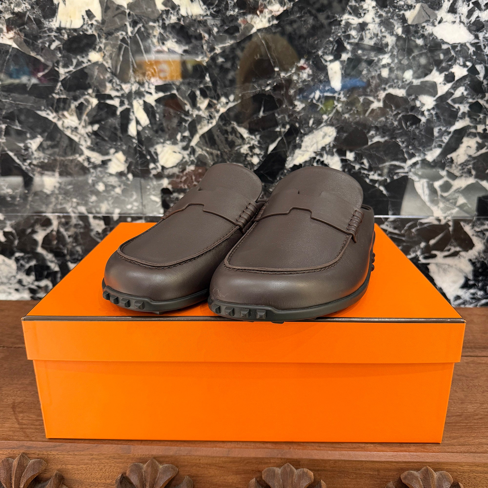 HERMES 2026AW Mule Mix "Marron Ébène" H261952ZHME395 Size 44 (約29.0cm) エルメス ミュール ミックス "マロン エベンヌ" サイズ44 (約29.0cm)