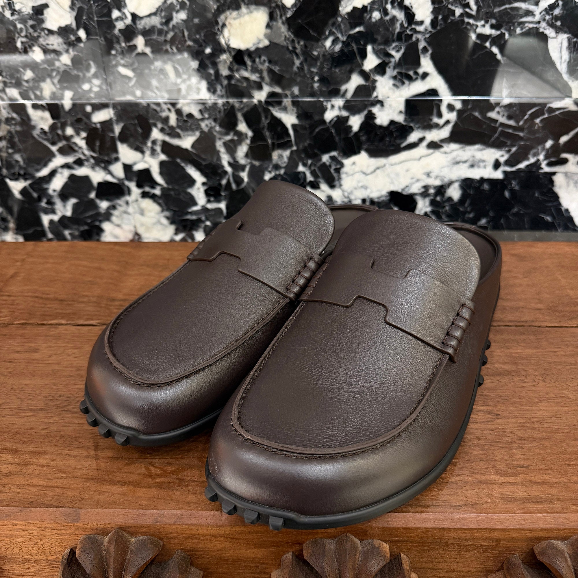 HERMES 2026AW Mule Mix "Marron Ébène" H261952ZHME395 Size 44 (約29.0cm) エルメス ミュール ミックス "マロン エベンヌ" サイズ44 (約29.0cm)