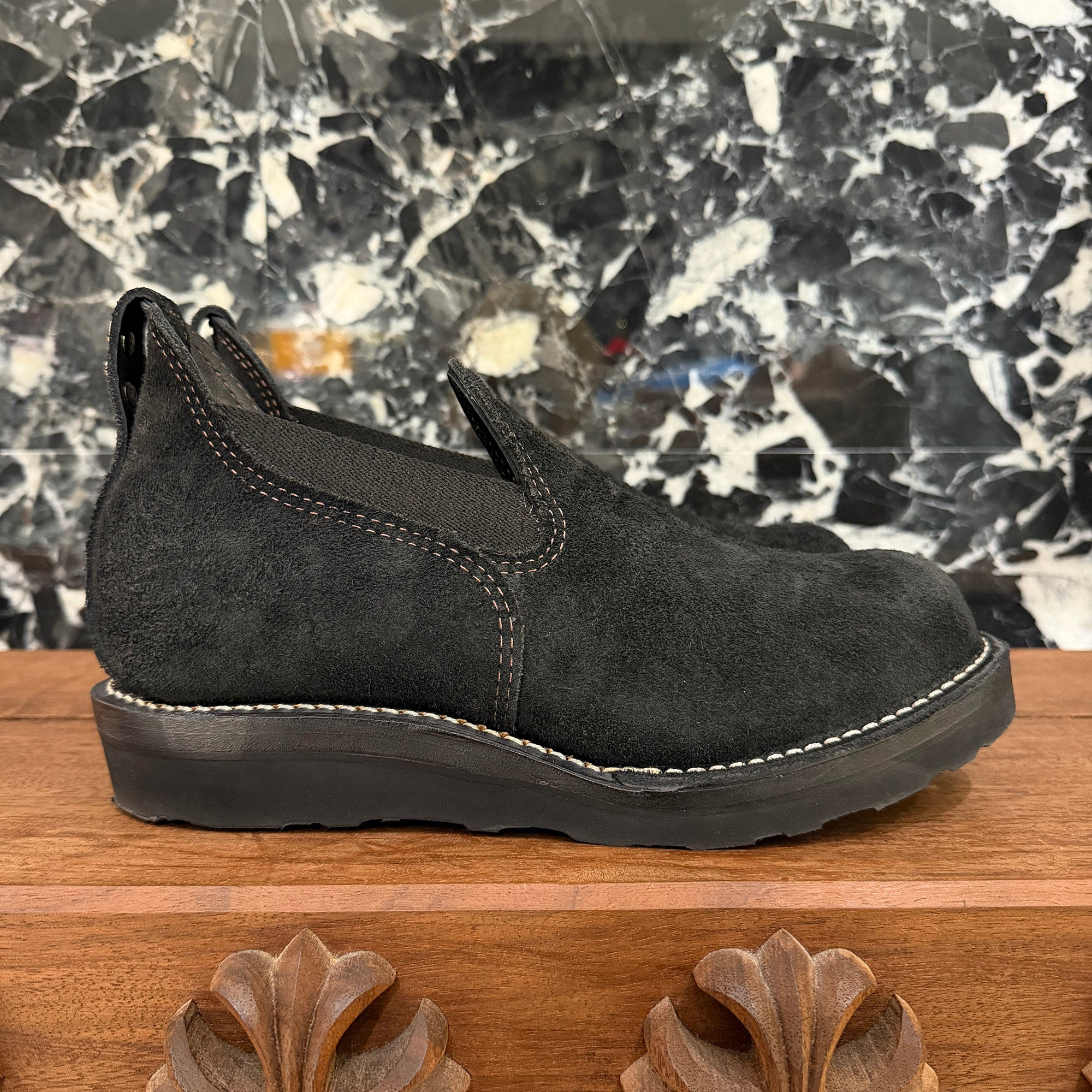 CHROME HEARTS × WESCO Custom ROMEO Suede Leather SLIP ON BKLE100LL4014BK Size 8E (約26.0cm) クロムハーツ×ウエスコ カスタム ロメオ スエードレザー スリッポン サイズ8E (約26.0cm)