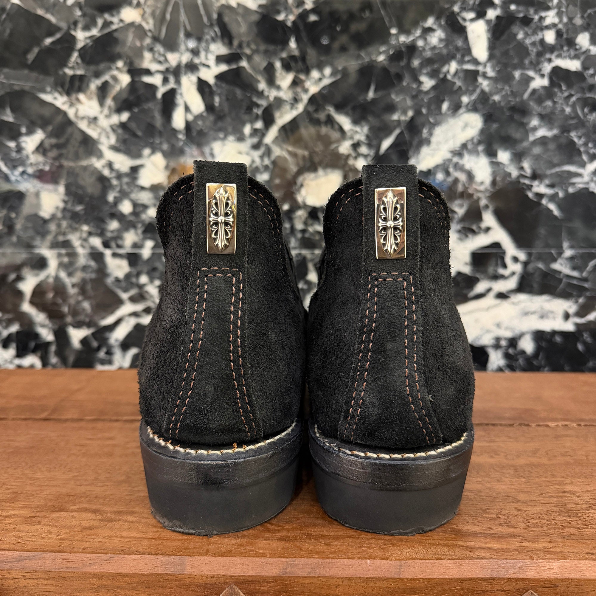 CHROME HEARTS × WESCO Custom ROMEO Suede Leather SLIP ON BKLE100LL4014BK Size 8E (約26.0cm) クロムハーツ×ウエスコ カスタム ロメオ スエードレザー スリッポン サイズ8E (約26.0cm)