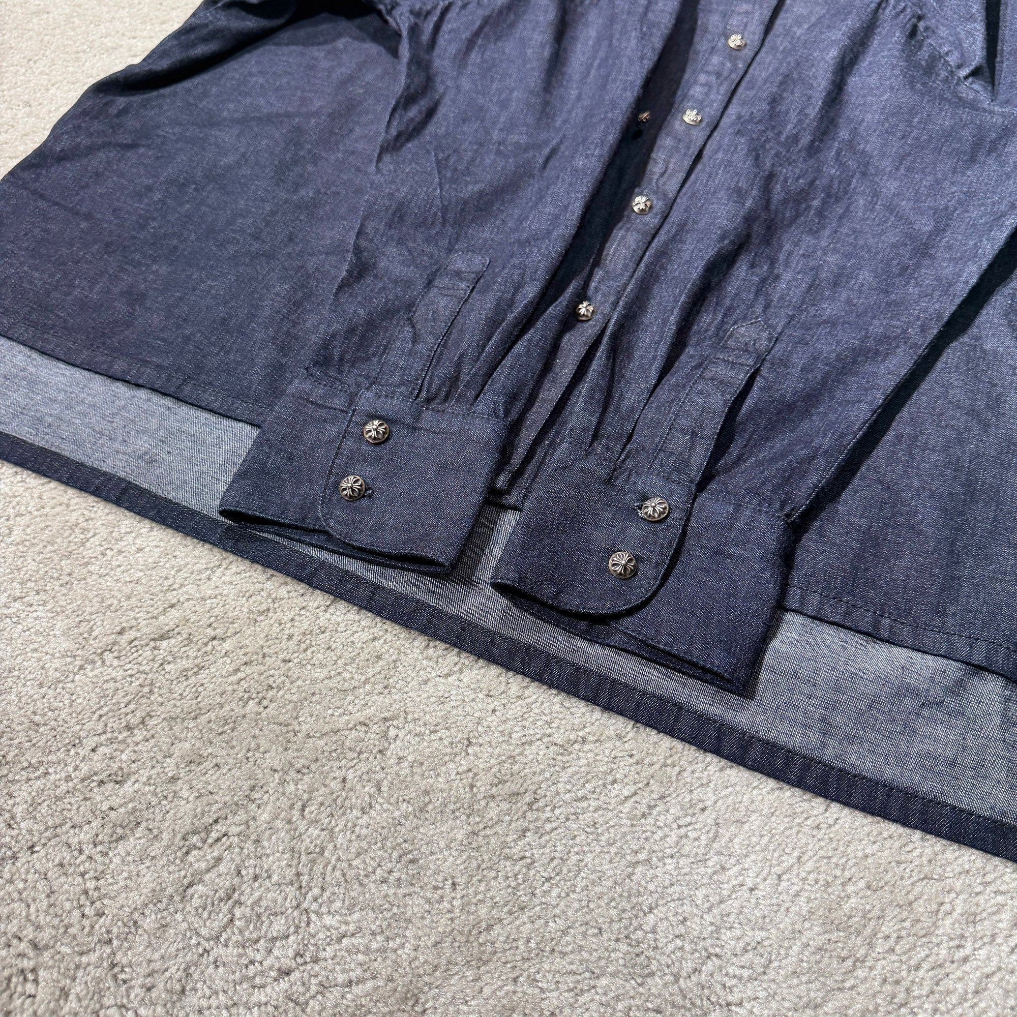 CHROME HEARTS Y NOT Mahal Kita Denim Shirt Size M クロムハーツ ワイノット マハルキタ デニムシャツ サイズM