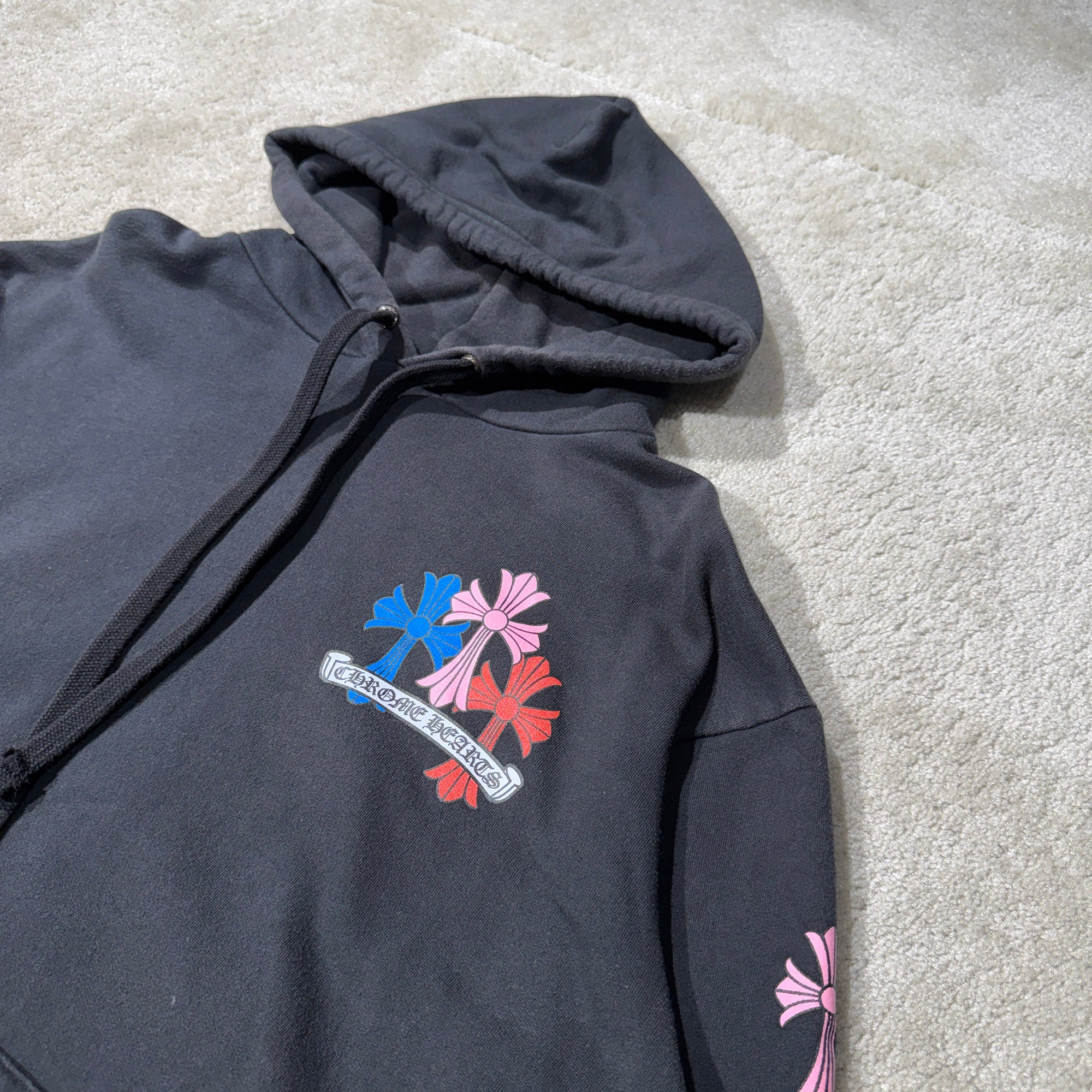 CHROME HEARTS Multi Color Cemetery Cross Pullover Hoodie Size S クロムハーツ マルチカラー セメタリークロス プルオーバー フーディ サイズS