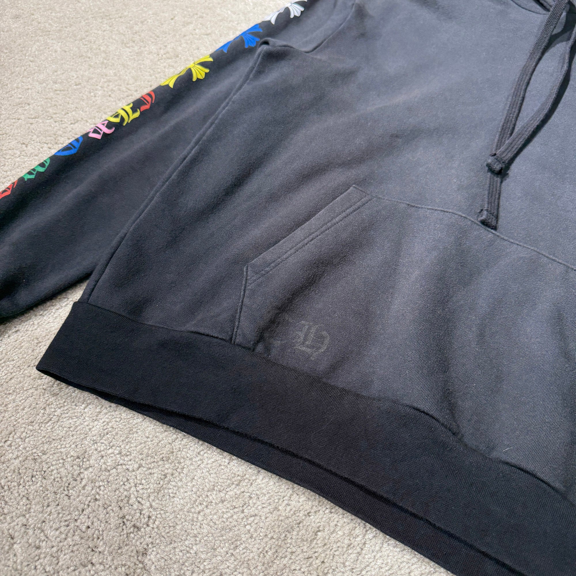 CHROME HEARTS Multi Color Cemetery Cross Pullover Hoodie Size S クロムハーツ マルチカラー セメタリークロス プルオーバー フーディ サイズS