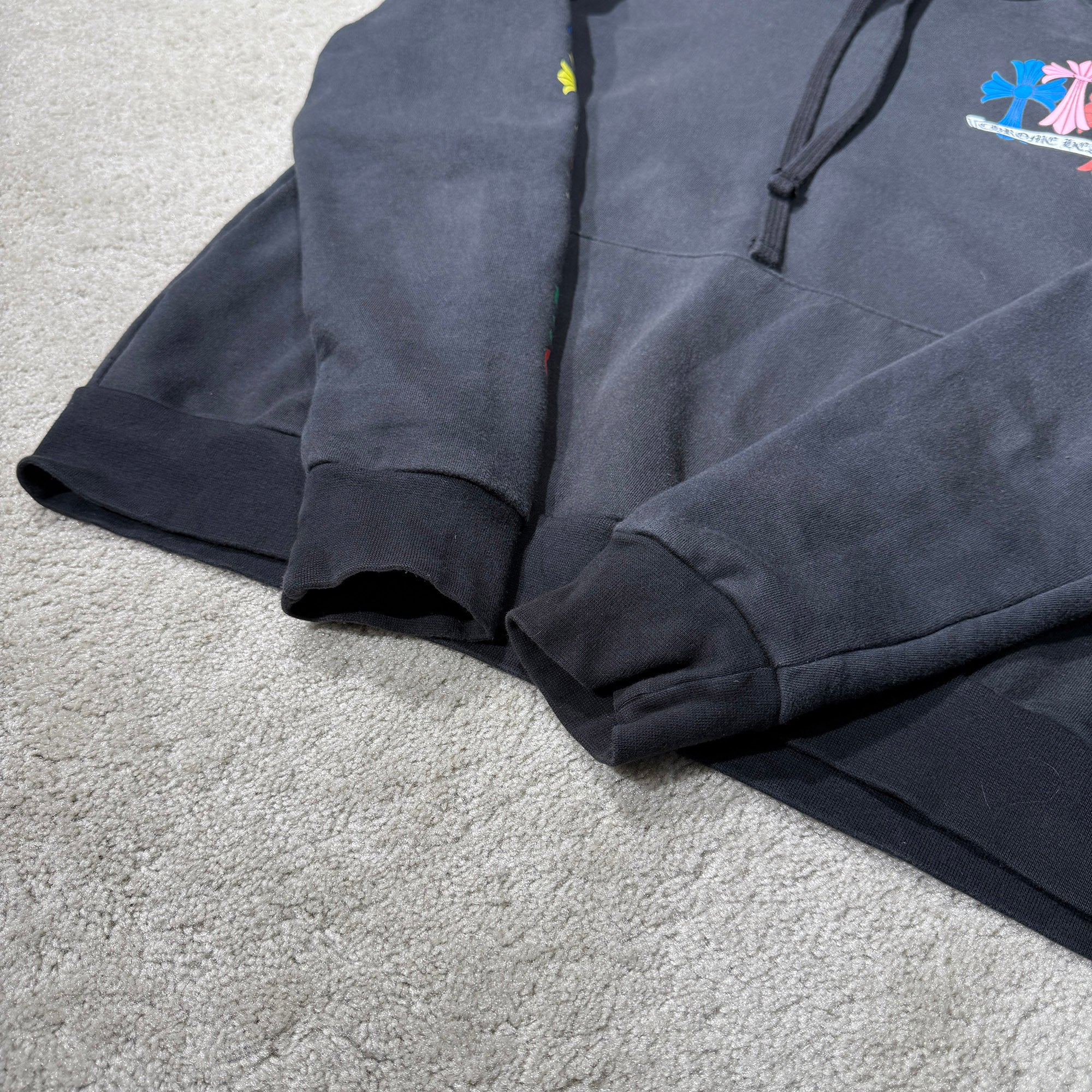 CHROME HEARTS Multi Color Cemetery Cross Pullover Hoodie Size S クロムハーツ マルチカラー セメタリークロス プルオーバー フーディ サイズS