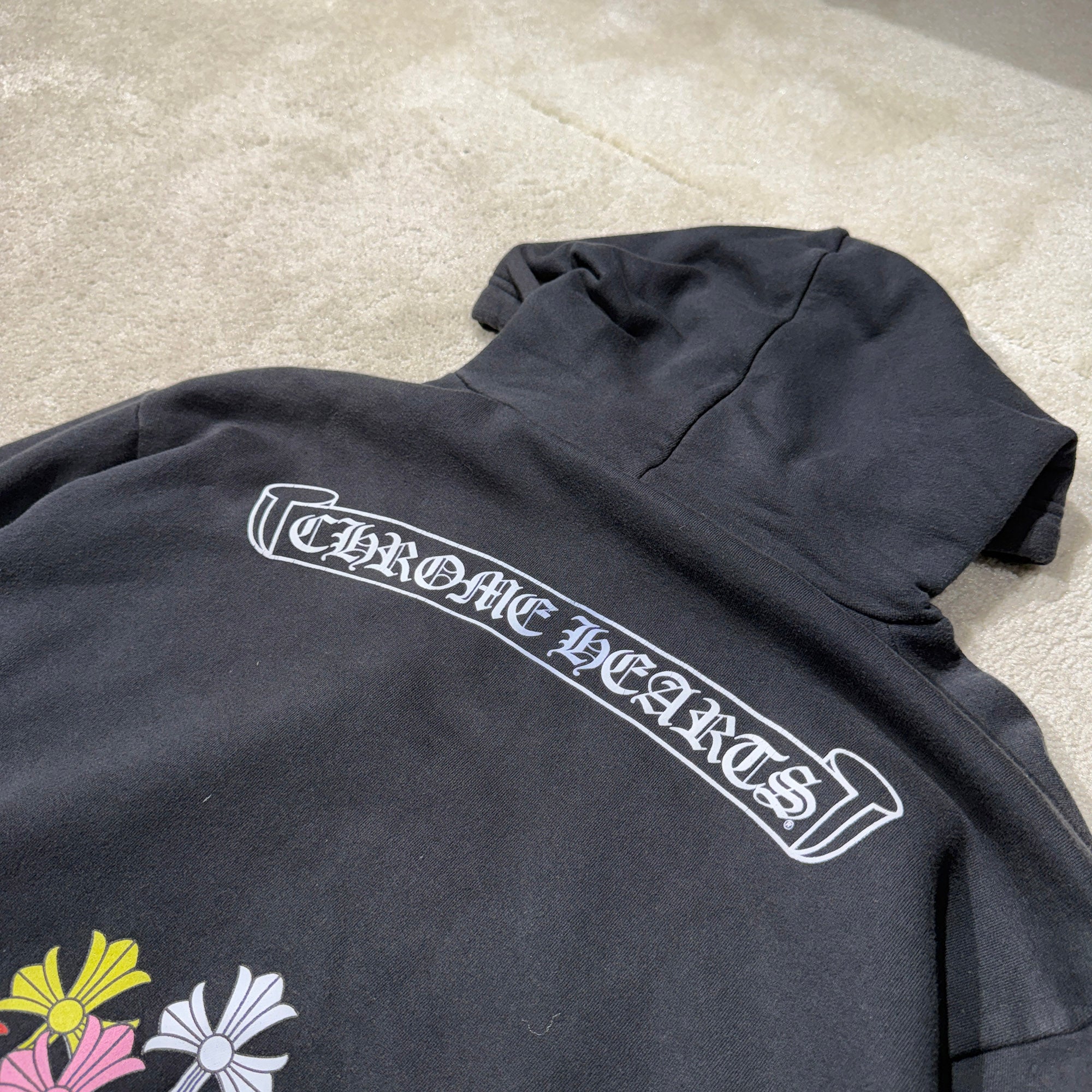 CHROME HEARTS Multi Color Cemetery Cross Pullover Hoodie Size S クロムハーツ マルチカラー セメタリークロス プルオーバー フーディ サイズS
