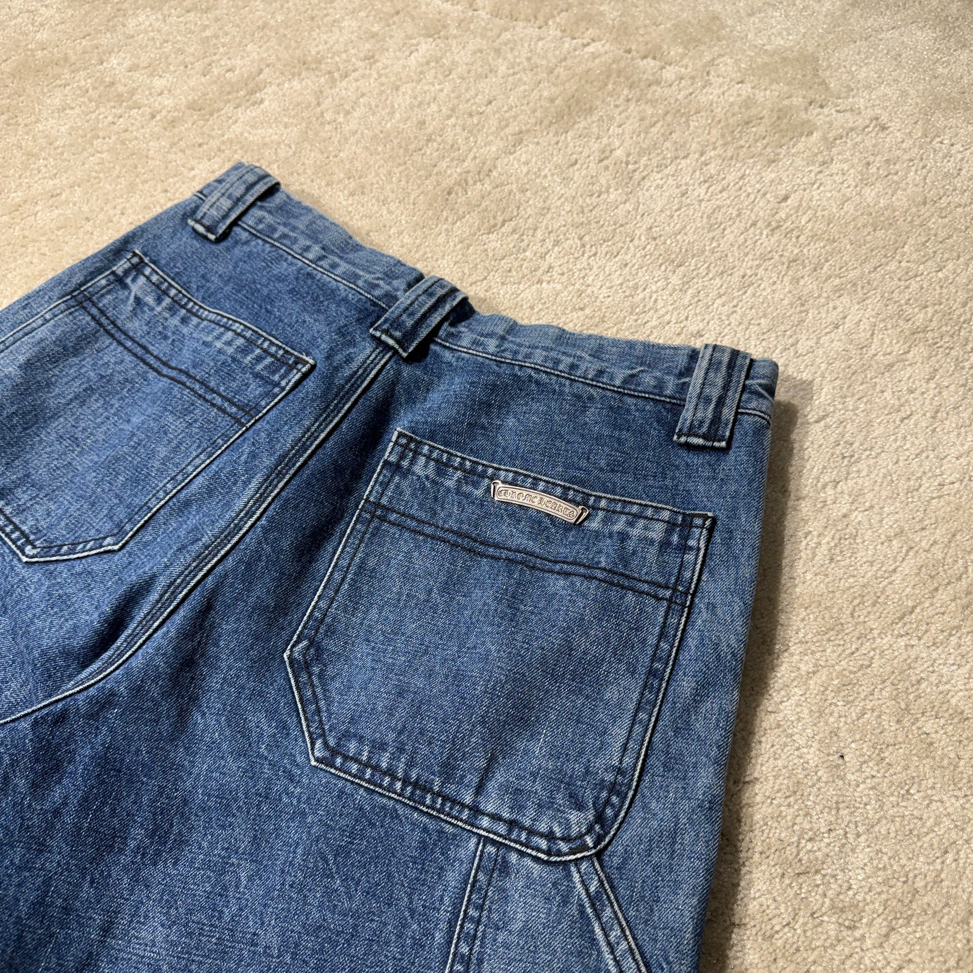 CHROME HEARTS Carpenter Cross Ball Button Denim Shorts Size 32 クロムハーツ カーペンター クロスボールボタン デニムショーツ サイズ32