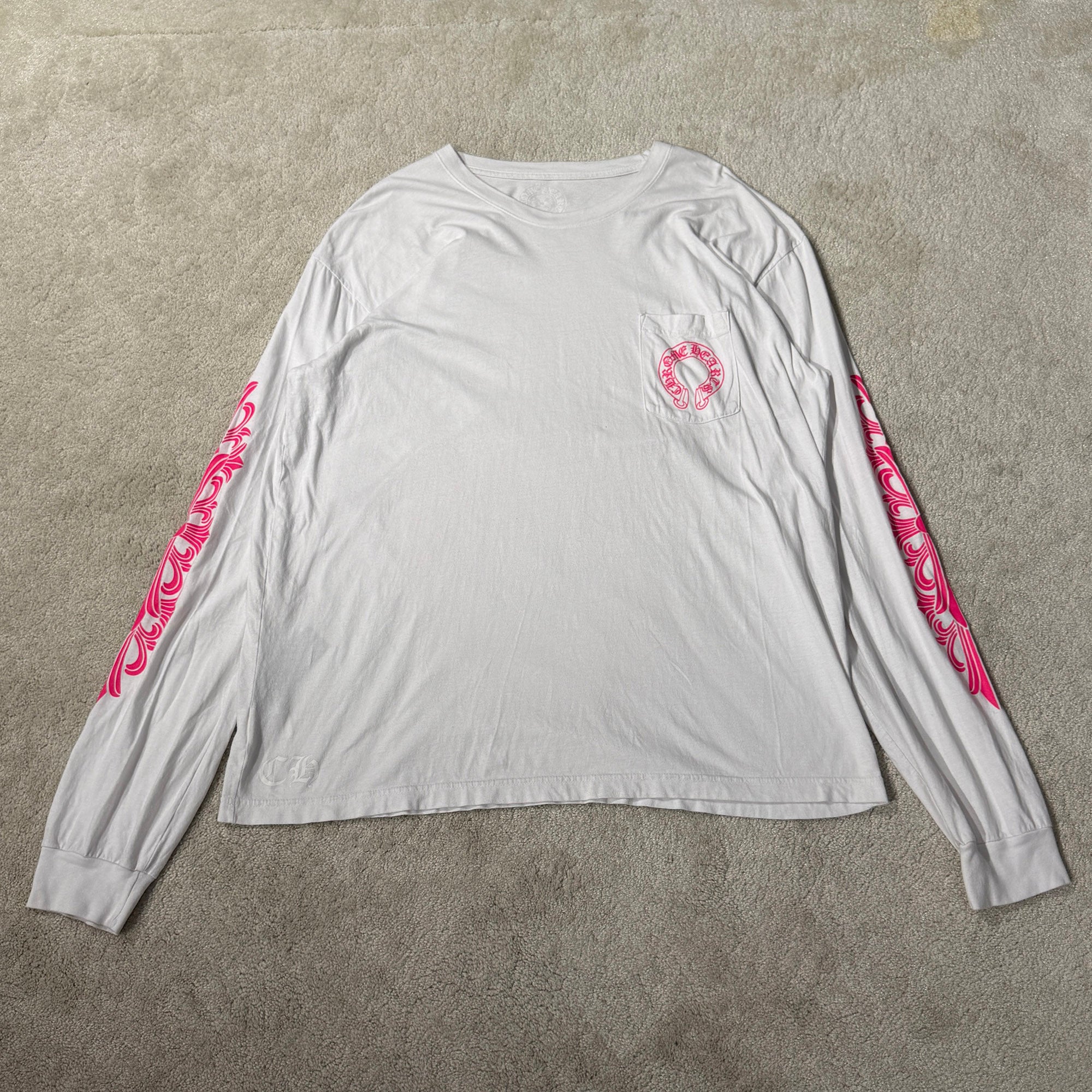 CHROME HEARTS 2025SS Floral Cross Horseshoe Long Sleeve Tee Size XXL クロムハーツ フローラルクロス ホースシュー ロングスリーブTシャツ サイズXXL