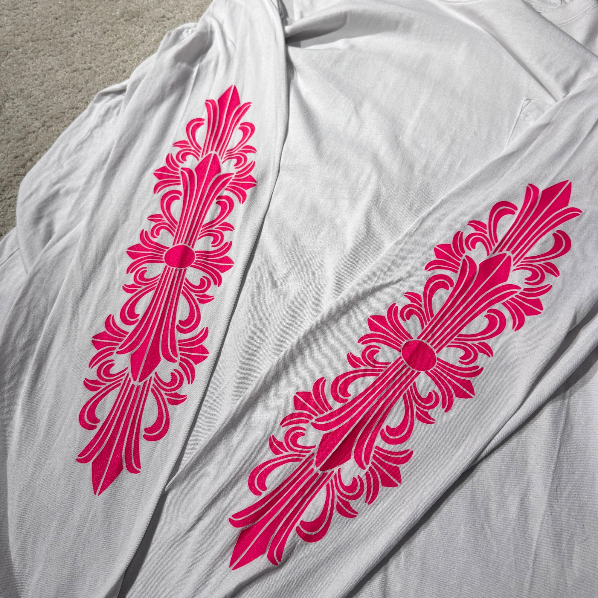 CHROME HEARTS 2025SS Floral Cross Horseshoe Long Sleeve Tee Size XXL クロムハーツ フローラルクロス ホースシュー ロングスリーブTシャツ サイズXXL