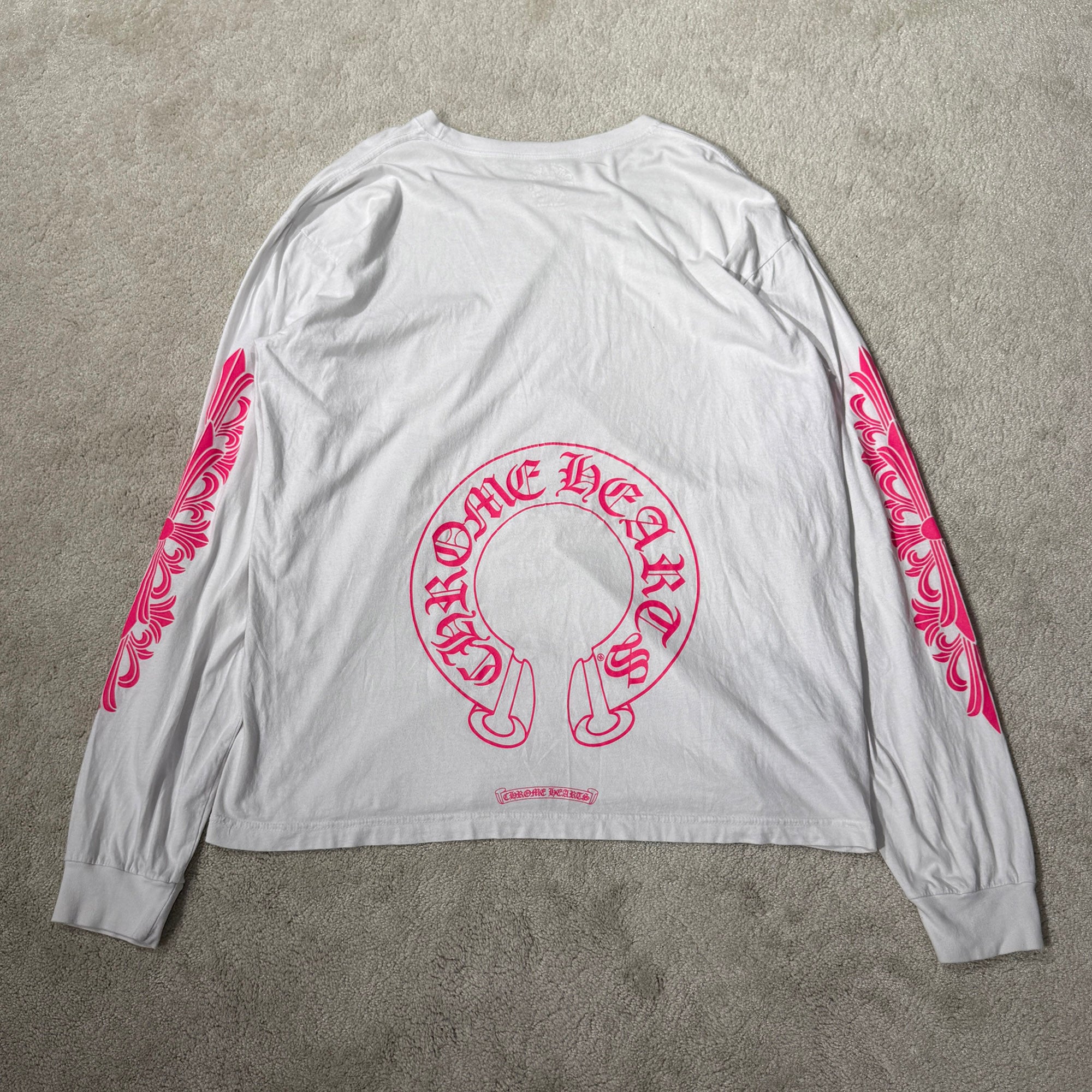 CHROME HEARTS 2025SS Floral Cross Horseshoe Long Sleeve Tee Size XXL クロムハーツ フローラルクロス ホースシュー ロングスリーブTシャツ サイズXXL