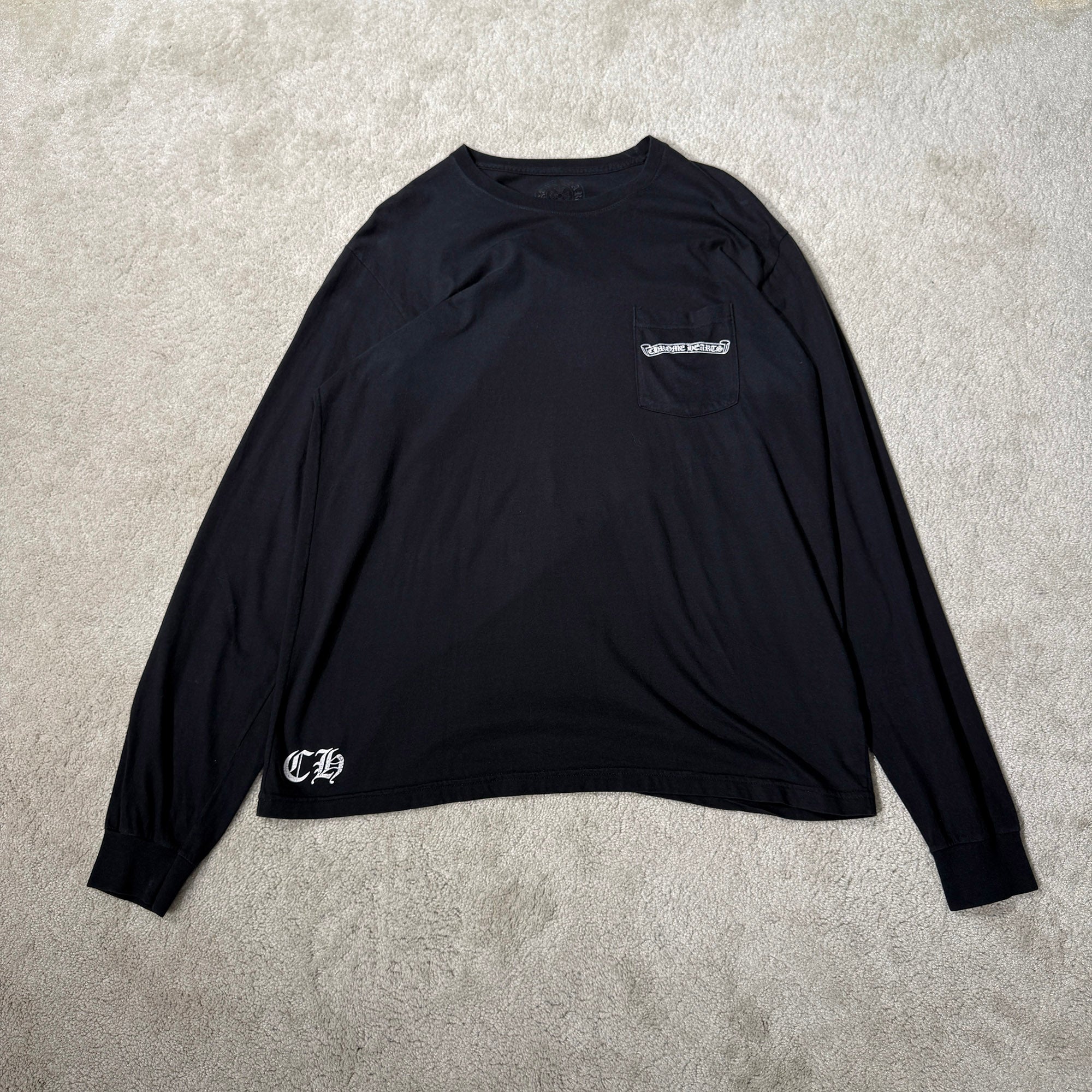 CHROME HEARTS CH Plus Scroll Long Sleeve Tee Size XL クロムハーツ CHプラス スクロール ロングスリーブＴシャツ サイズXL