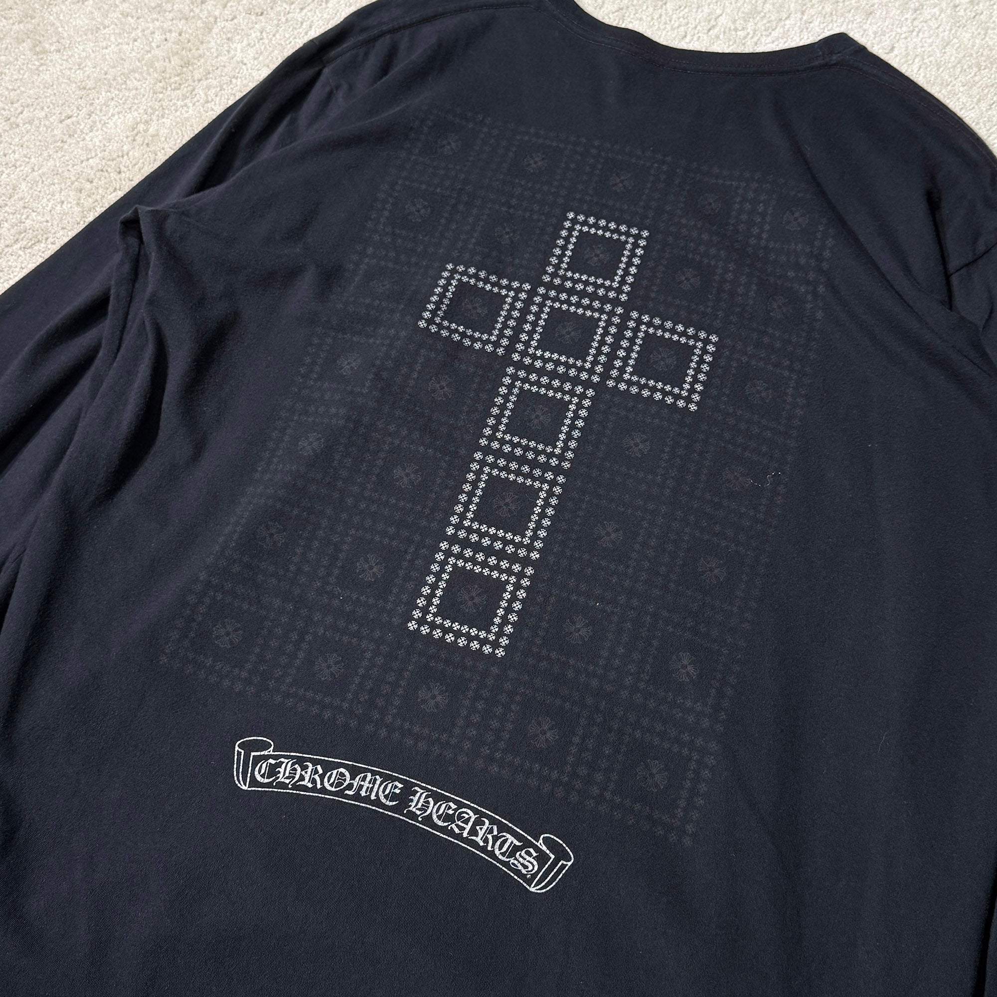 CHROME HEARTS CH Plus Block Cross Long Sleeve Tee Size XL クロムハーツ CHクロス ブロッククロス ロングスリーブTシャツ サイズXL