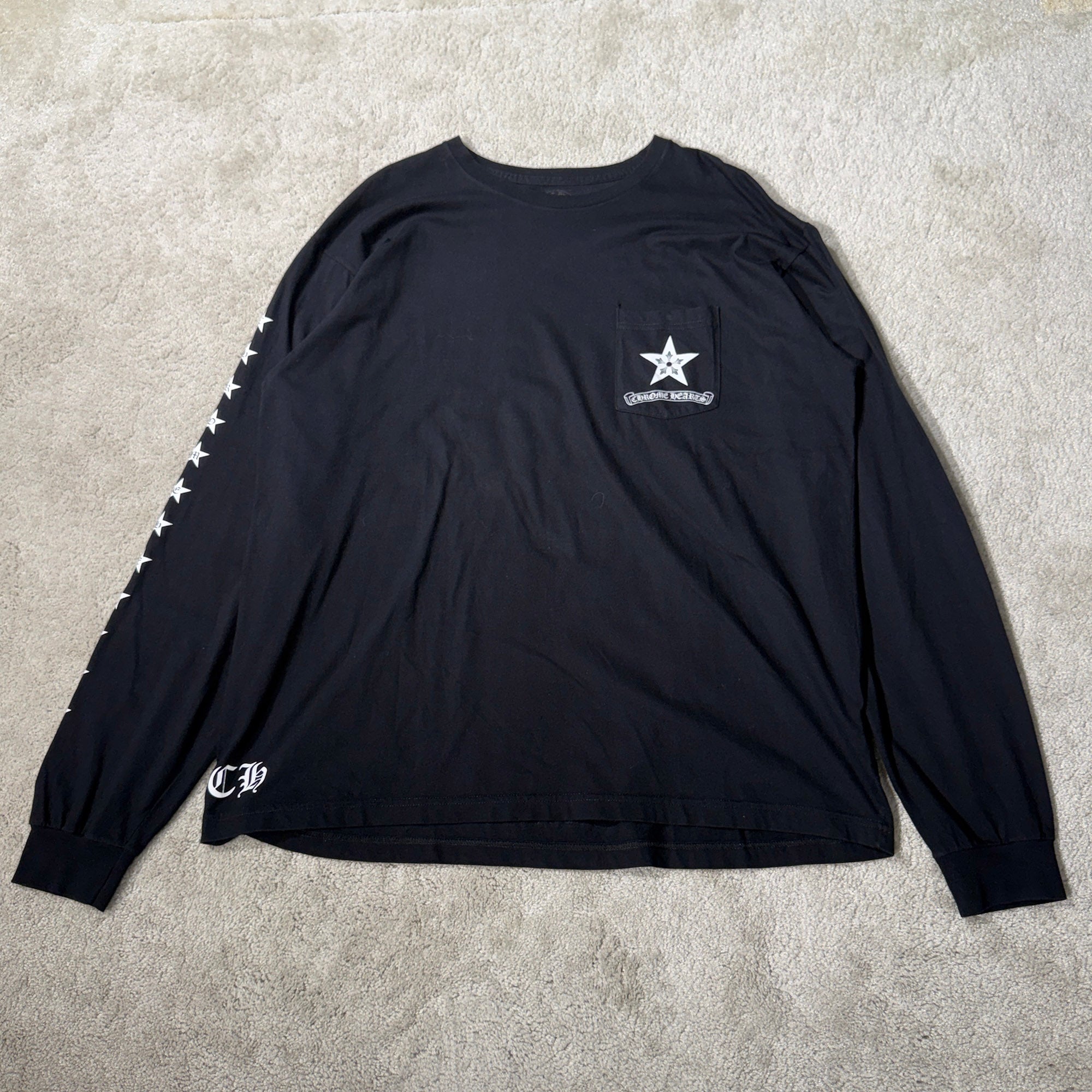 CHROME HEARTS CH Star Long Sleeve Tee Size XXL クロムハーツ CHスター ロングスリーブＴシャツ サイズXXL