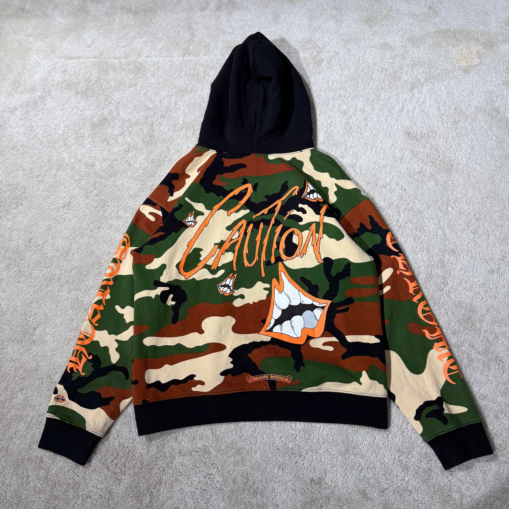 CHROME HEARTS × MATTY BOY 2022SS PPO CAUTION Pullover Hoodie Size XL クロムハーツ × マッティボーイ コーション プルオーバーフーディ サイズXL