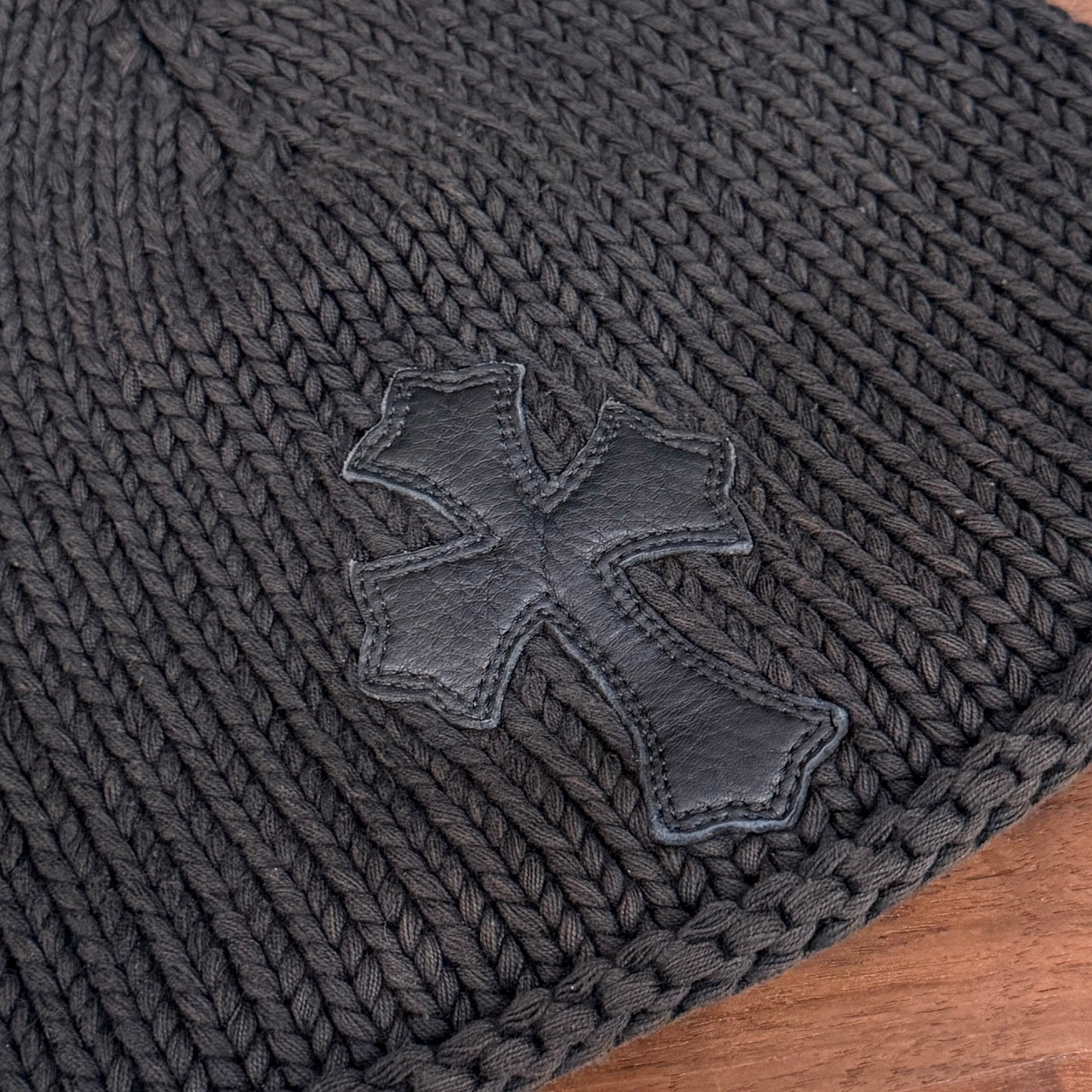 CHROME HEARTS 1 Cross Leather Patch Beanie クロムハーツ 1クロス レザーパッチ ビーニー
