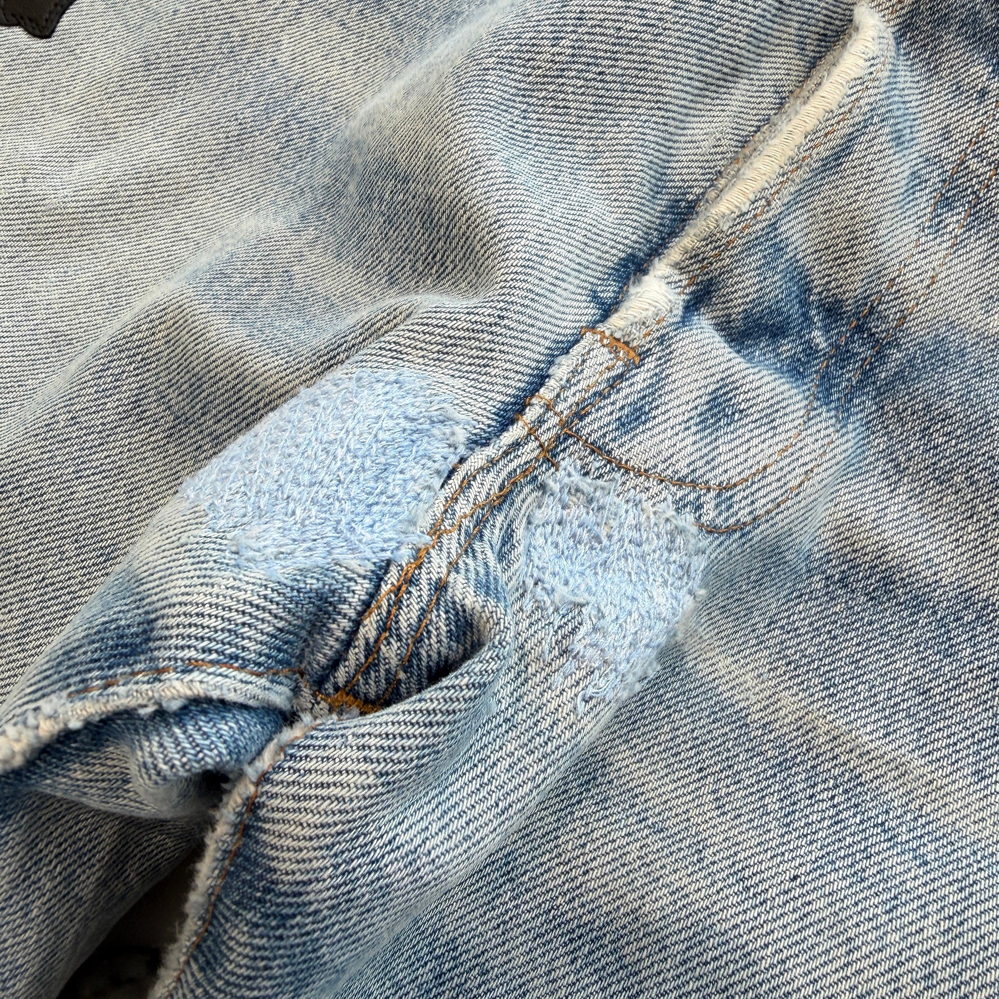 CHROME HEARTS × Levi's 501 VNTG Leather Cross Patch Denim Pants Size 32 クロムハーツ × リーバイス 501 ヴィンテージ レザークロスパッチ デニムパンツ サイズ32