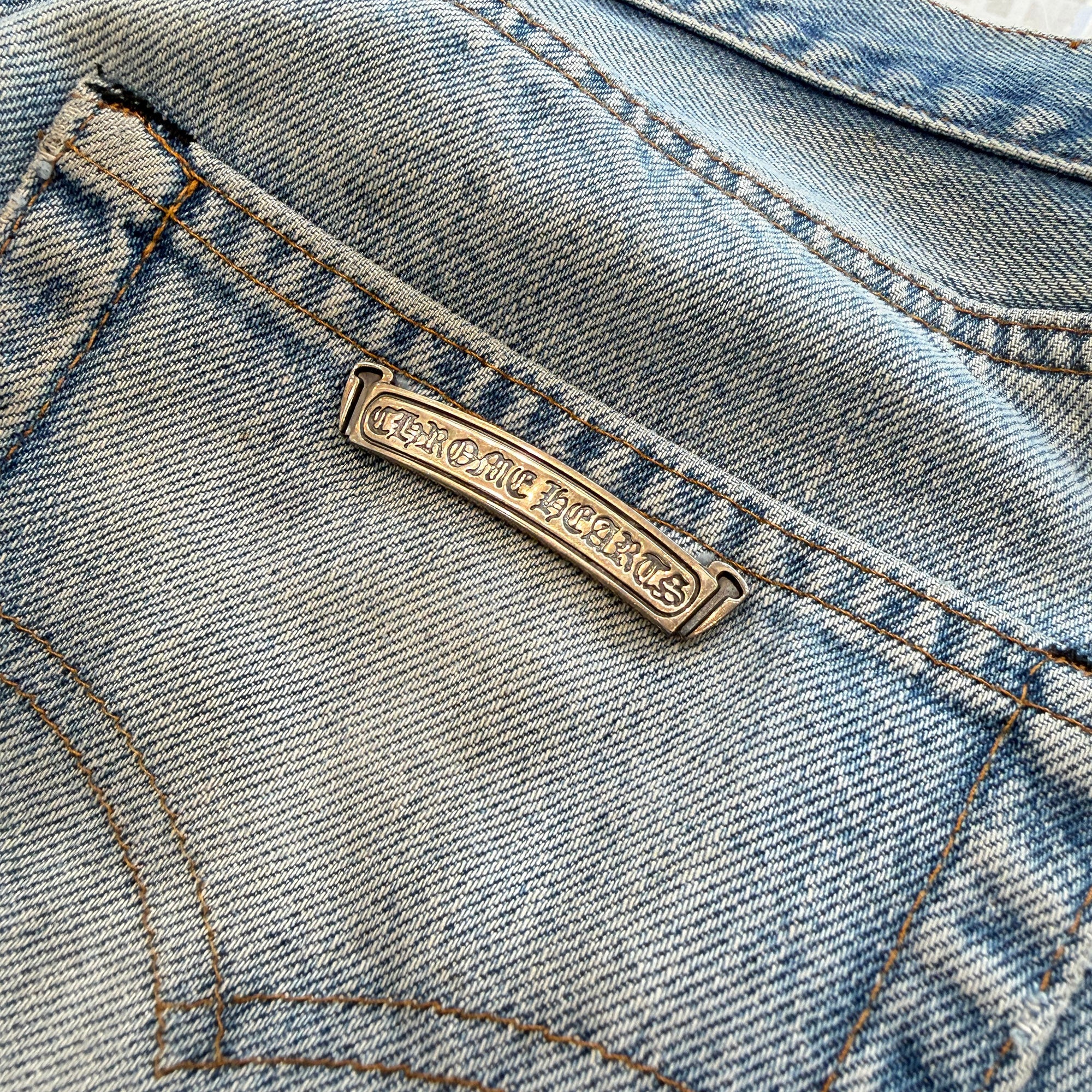 CHROME HEARTS × Levi's 501 VNTG Leather Cross Patch Denim Pants Size 32 クロムハーツ × リーバイス 501 ヴィンテージ レザークロスパッチ デニムパンツ サイズ32