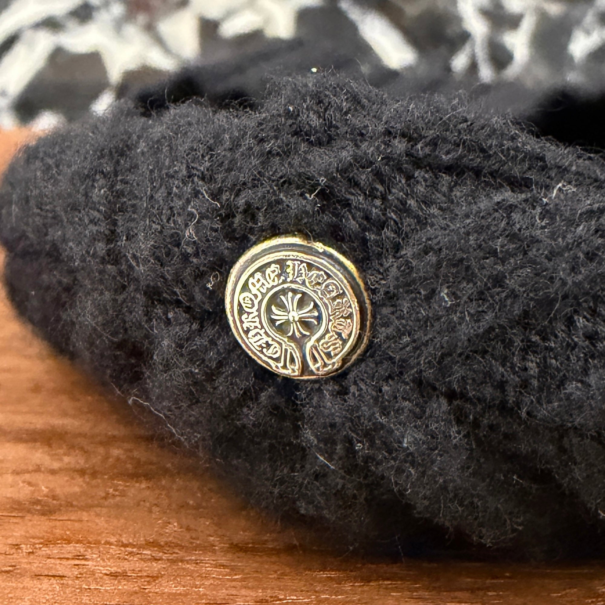 CHROME HEARTS Cashmere 1 Cross Leather Patch Beanie Size ONE SIZE (22cm) クロムハーツ カシミヤ 1 クロス レザーパッチ ビーニー サイズONE SIZE (22cm)