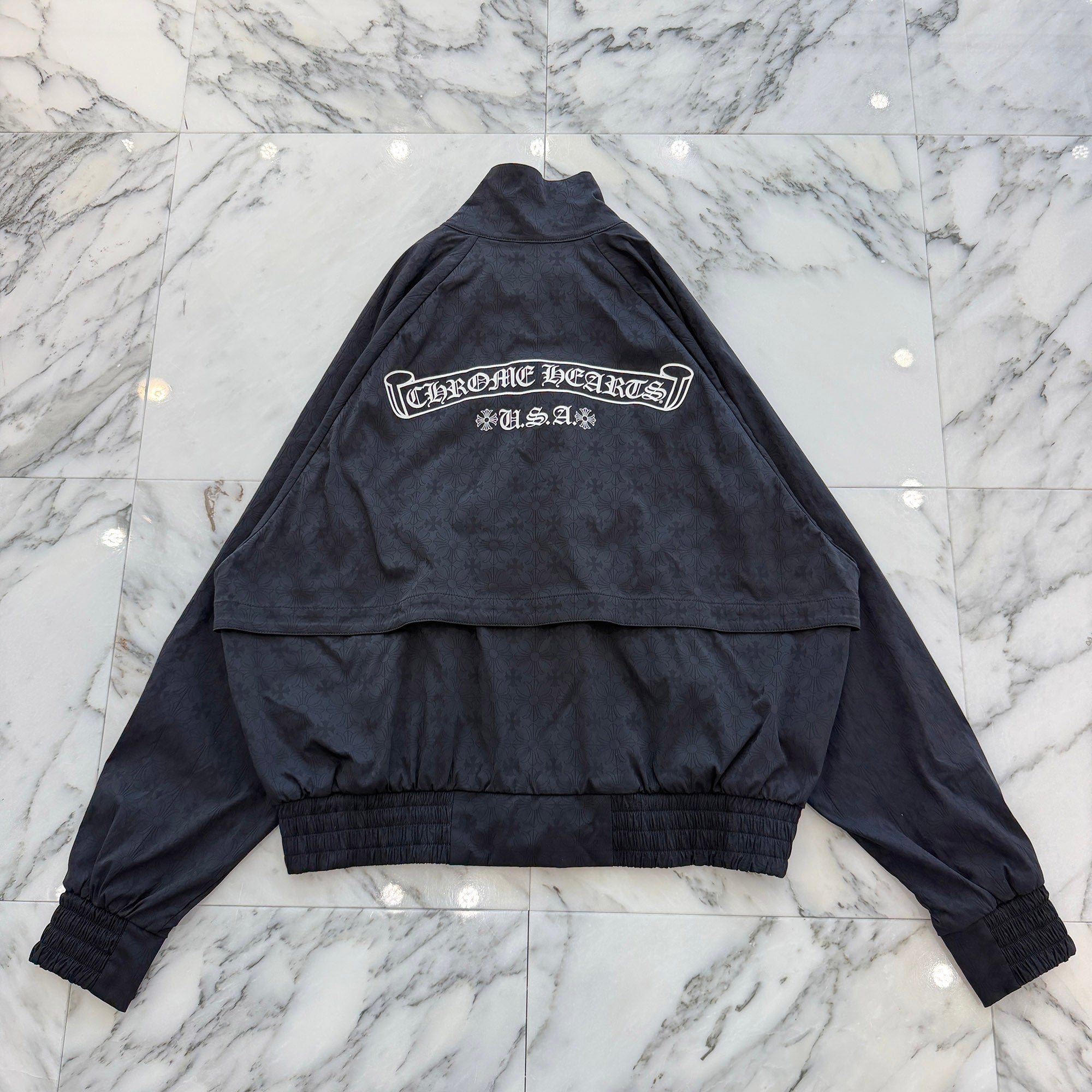CHROME HEARTS Y NOT U Match Point Back USA Arch Logo Nylon Jacket Size M クロムハーツ ワイノット Uマッチポイント バックUSAアーチロゴ ナイロンジャケット サイズM