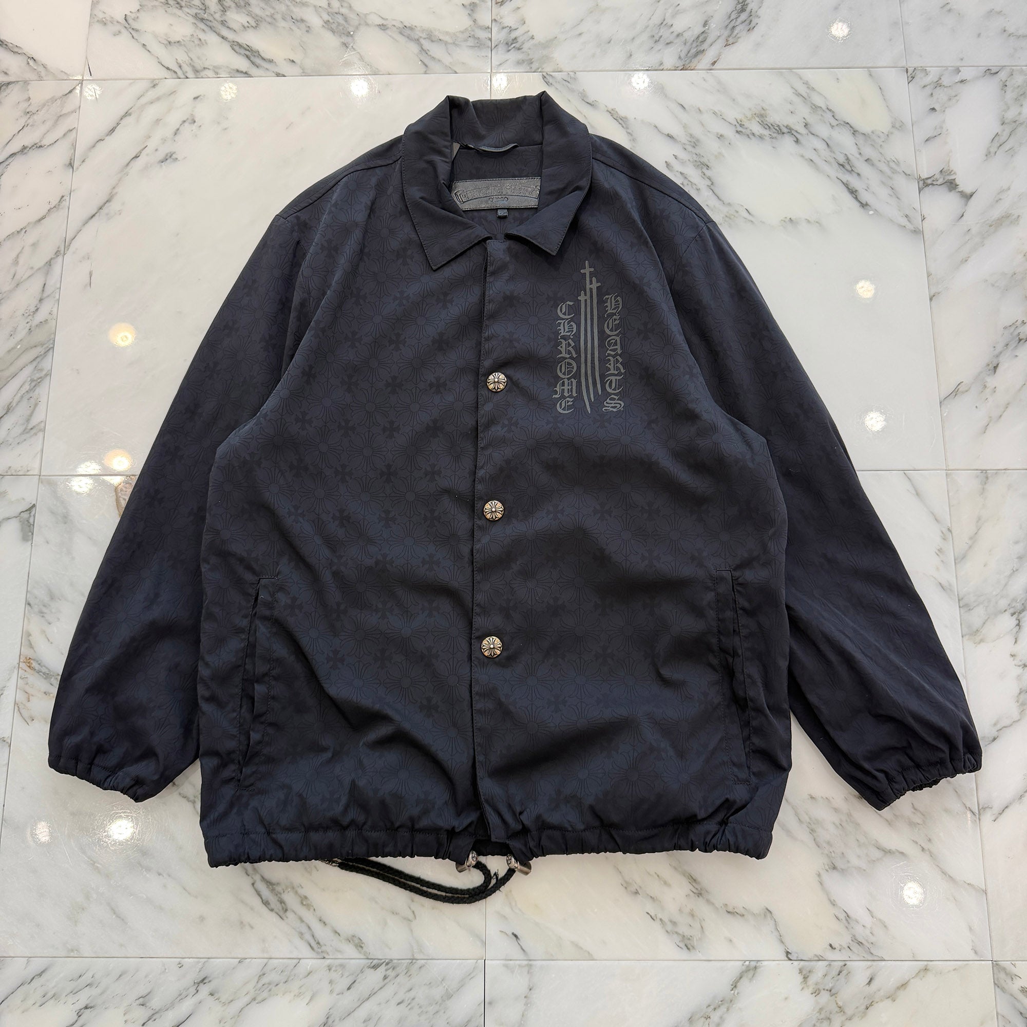 CHROME HEARTS RIGGINS FBRC English Print Nylon Coach Jacket Size S クロムハーツ リギンズ ファブリック イングリッシュ プリント ナイロンコーチジャケット サイズS