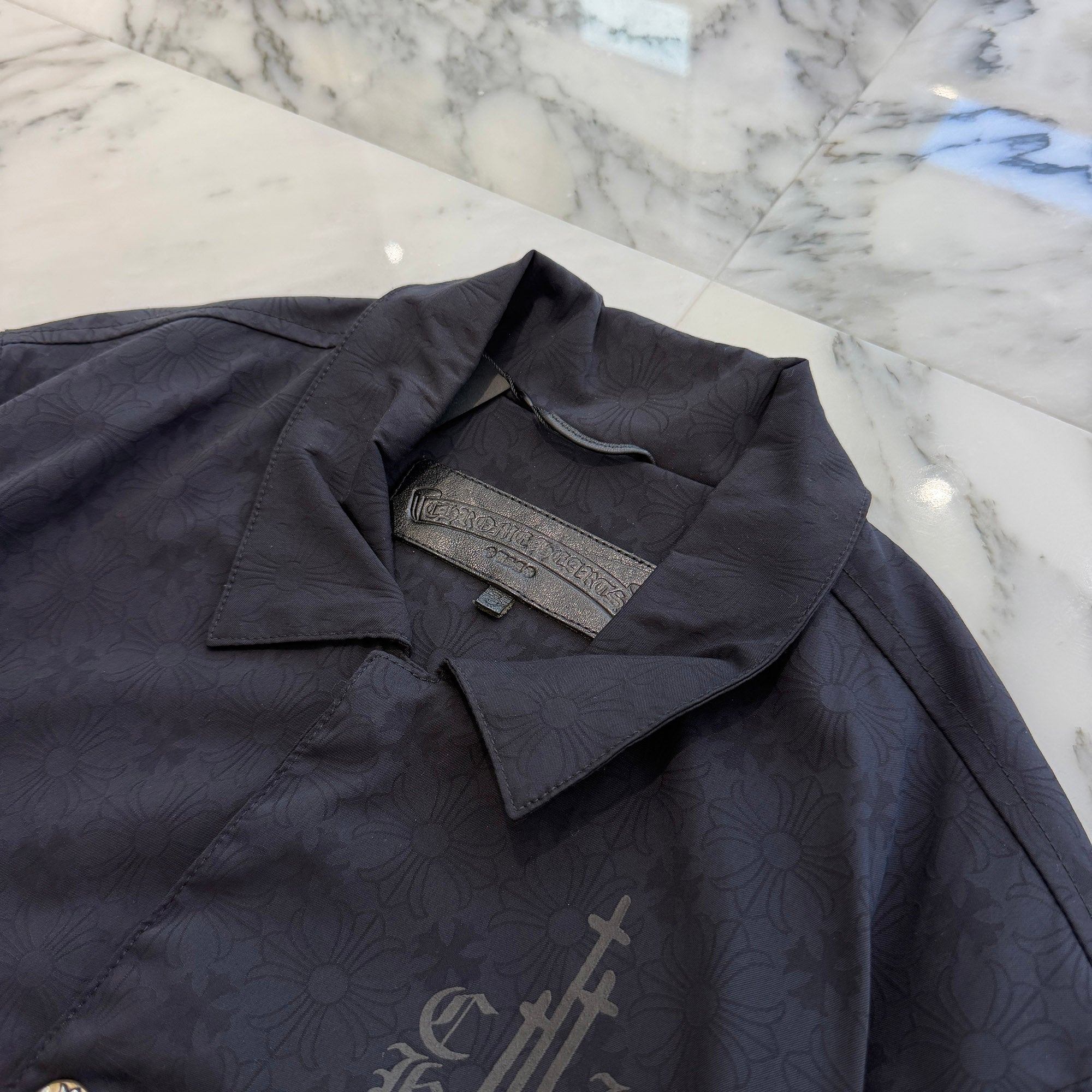 CHROME HEARTS RIGGINS FBRC English Print Nylon Coach Jacket Size S クロムハーツ リギンズ ファブリック イングリッシュ プリント ナイロンコーチジャケット サイズS