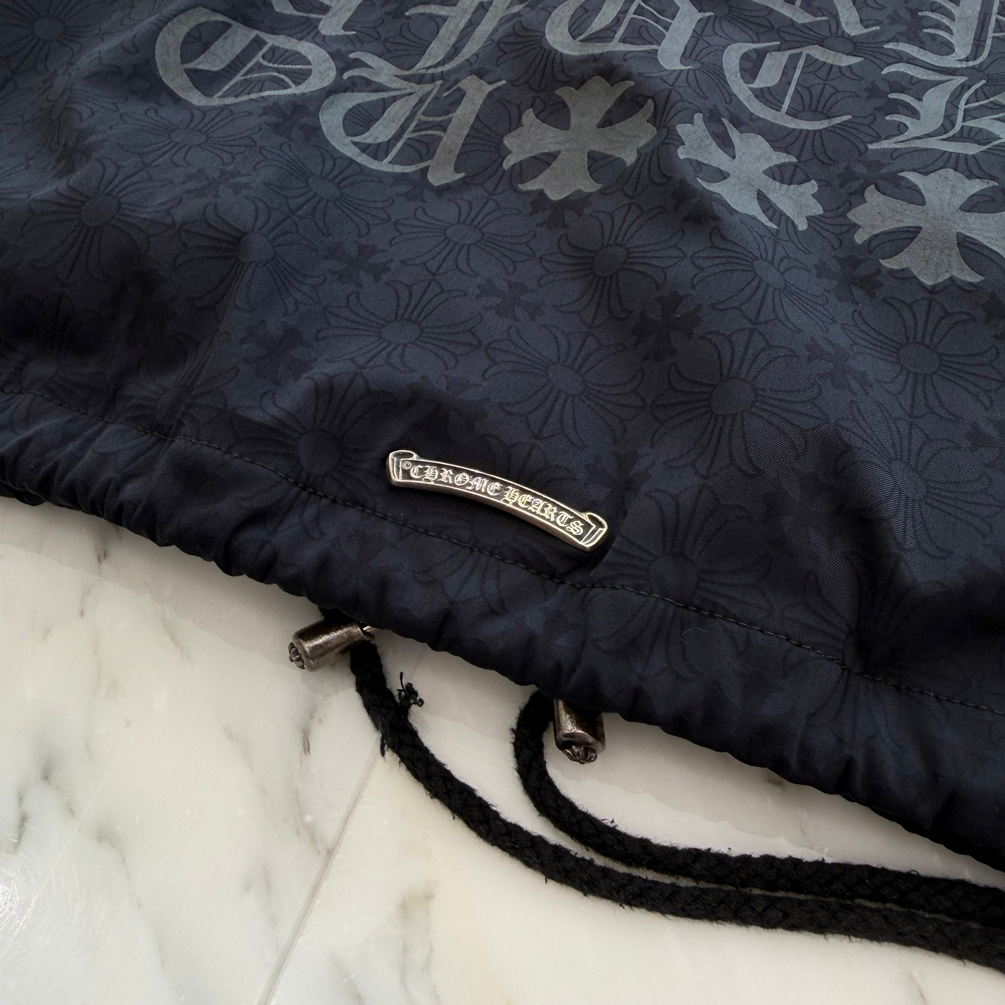 CHROME HEARTS RIGGINS FBRC English Print Nylon Coach Jacket Size S クロムハーツ リギンズ ファブリック イングリッシュ プリント ナイロンコーチジャケット サイズS