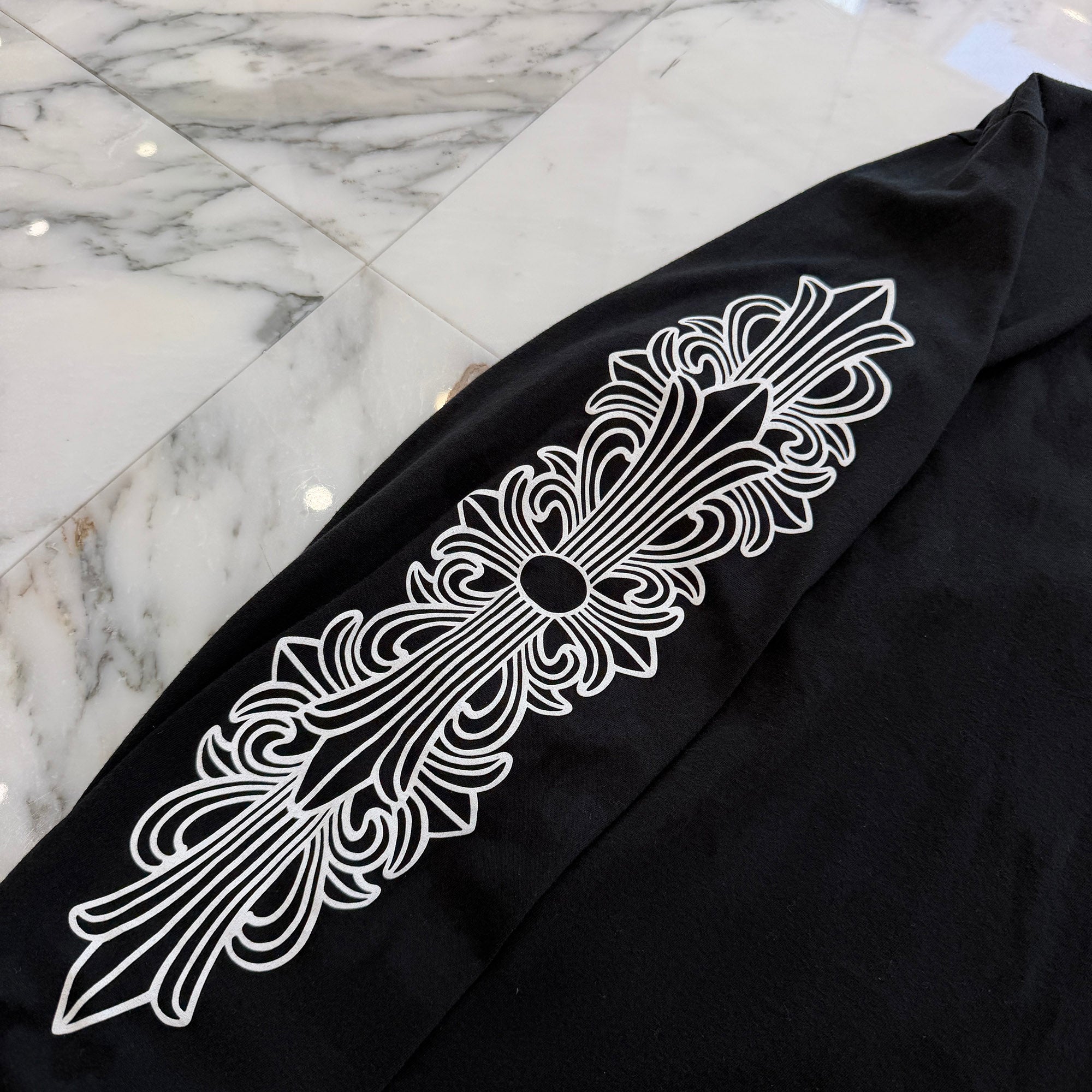 CHROME HEARTS Floral Cross Horseshoe Long Sleeve Tee Size M クロムハーツ フローラルクロス ホースシュー ロングスリーブ Tシャツ サイズM