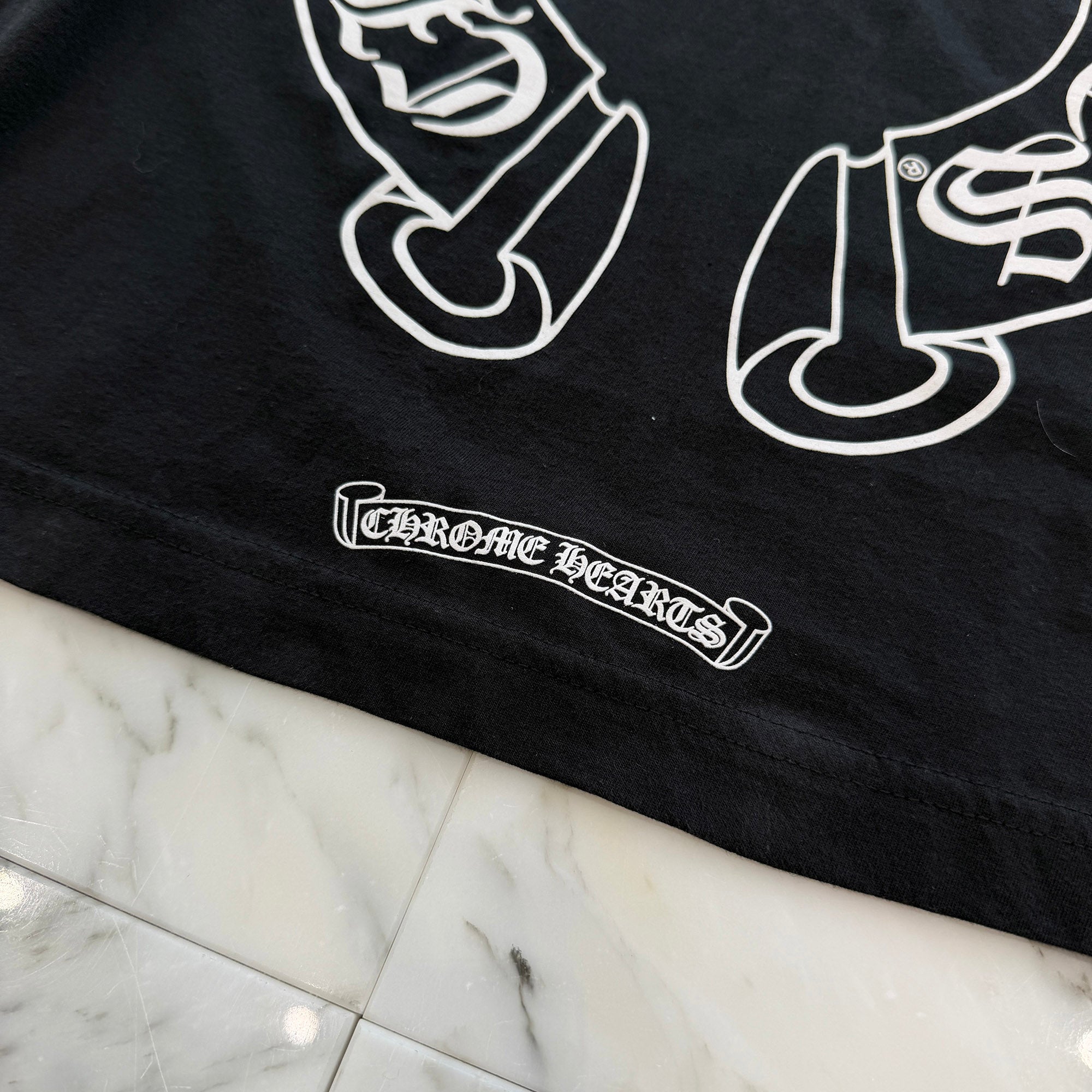CHROME HEARTS Floral Cross Horseshoe Long Sleeve Tee Size M クロムハーツ フローラルクロス ホースシュー ロングスリーブ Tシャツ サイズM