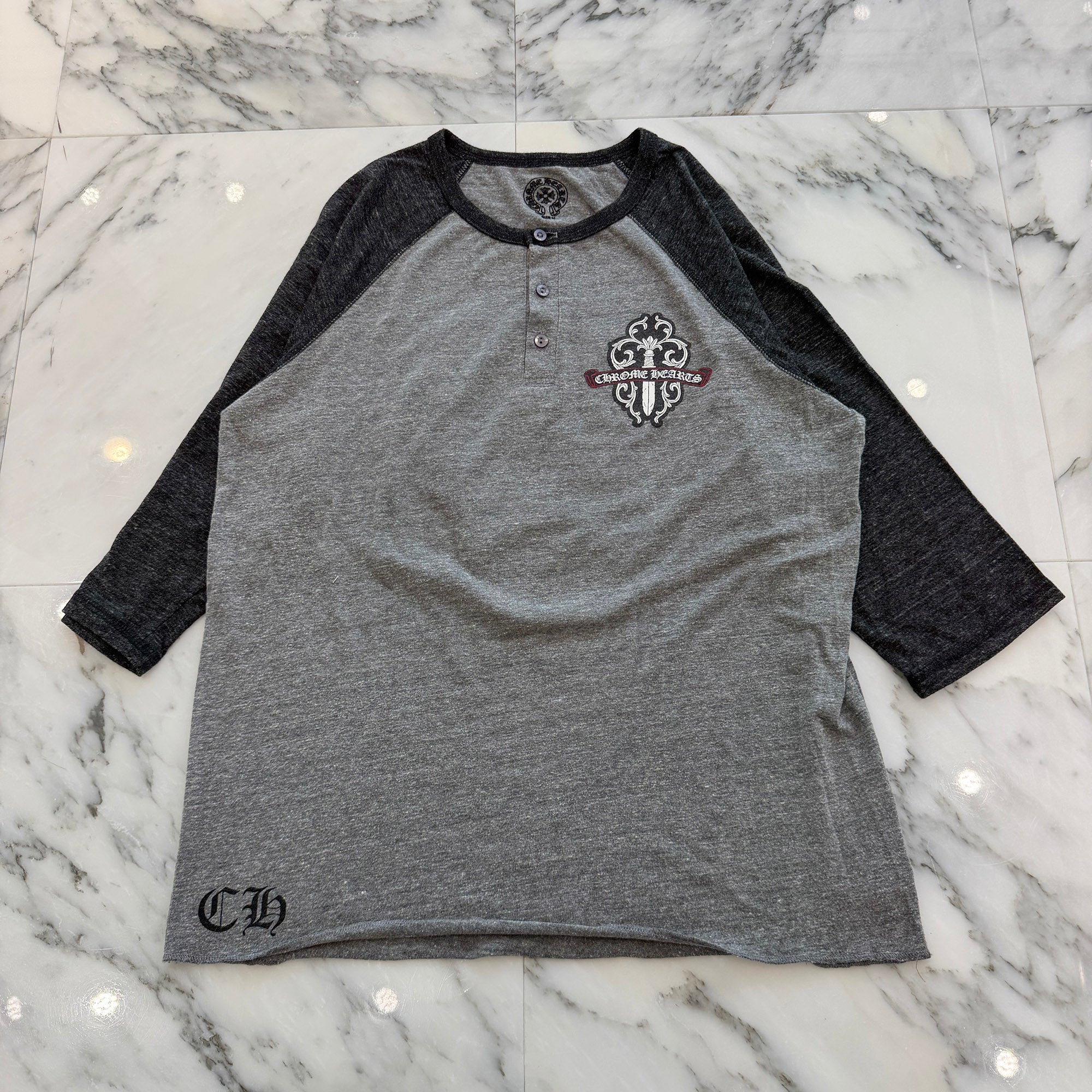 CHROME HEARTS Camouflage Vine Dagger Raglan Polo Tee Size M クロムハーツ カモフラージュ ヴァインダガー ラグラン ポロTシャツ サイズM