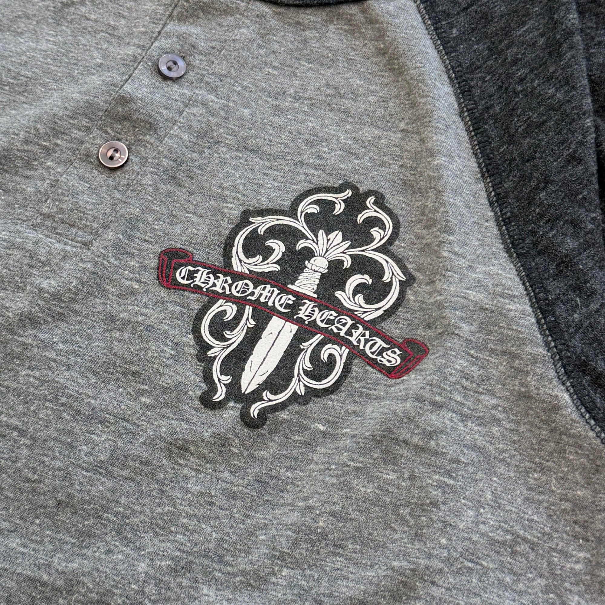 CHROME HEARTS Camouflage Vine Dagger Raglan Polo Tee Size M クロムハーツ カモフラージュ ヴァインダガー ラグラン ポロTシャツ サイズM