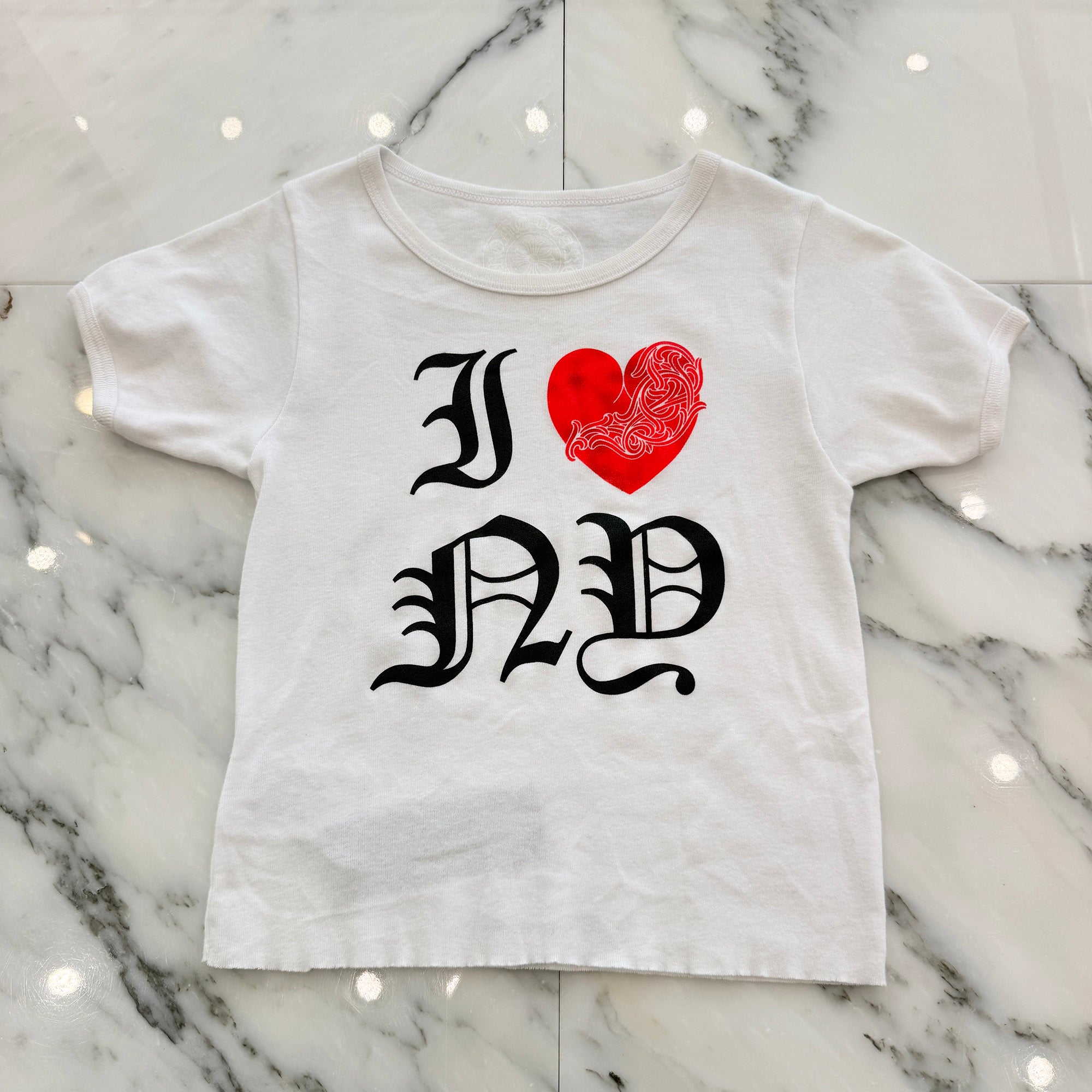 CHROME HEARTS "I Love NY" Cropped Tee Size ONE SIZE (68-112) クロムハーツ "アイ・ラブ・ニューヨーク" クロップドTシャツ サイズONE SIZE (68-112)