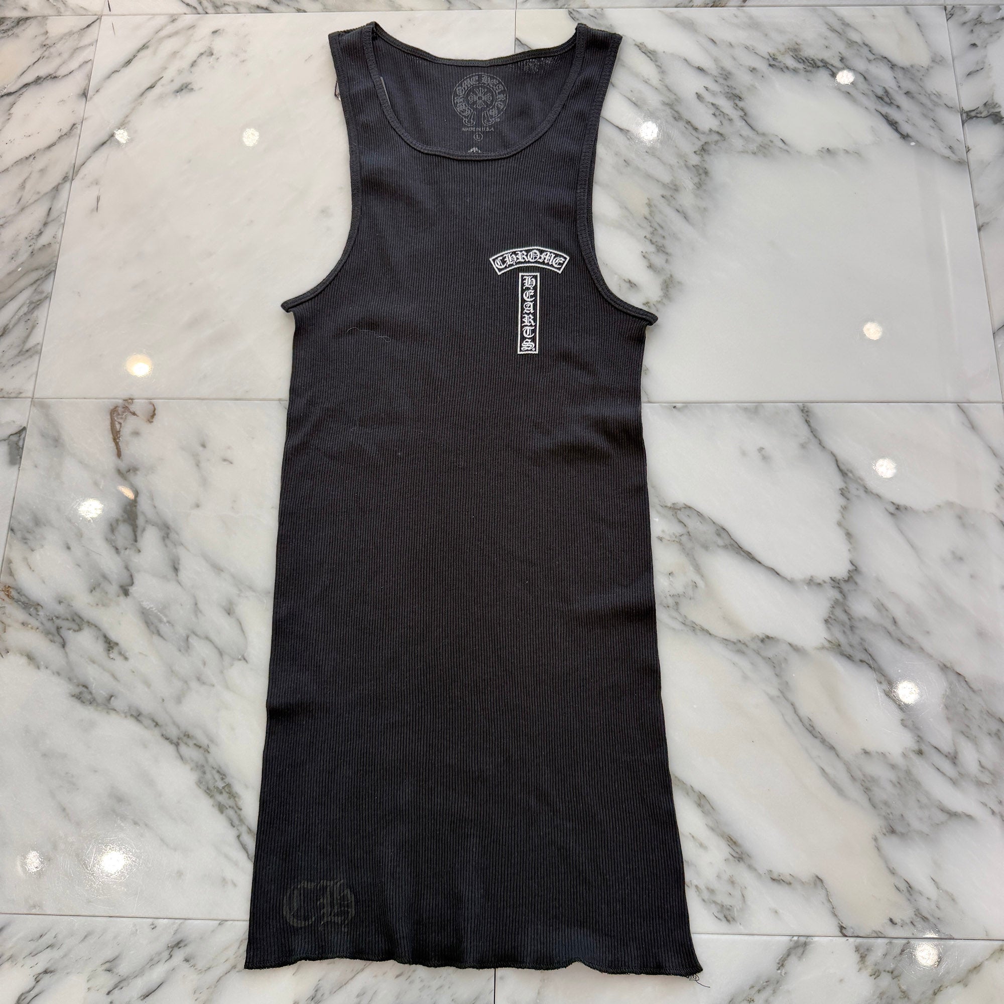 CHROME HEARTS T Bar Logo Back Cross Print Tank Top Size L クロムハーツ Tバーロゴ バッククロスプリント タンクトップ サイズL