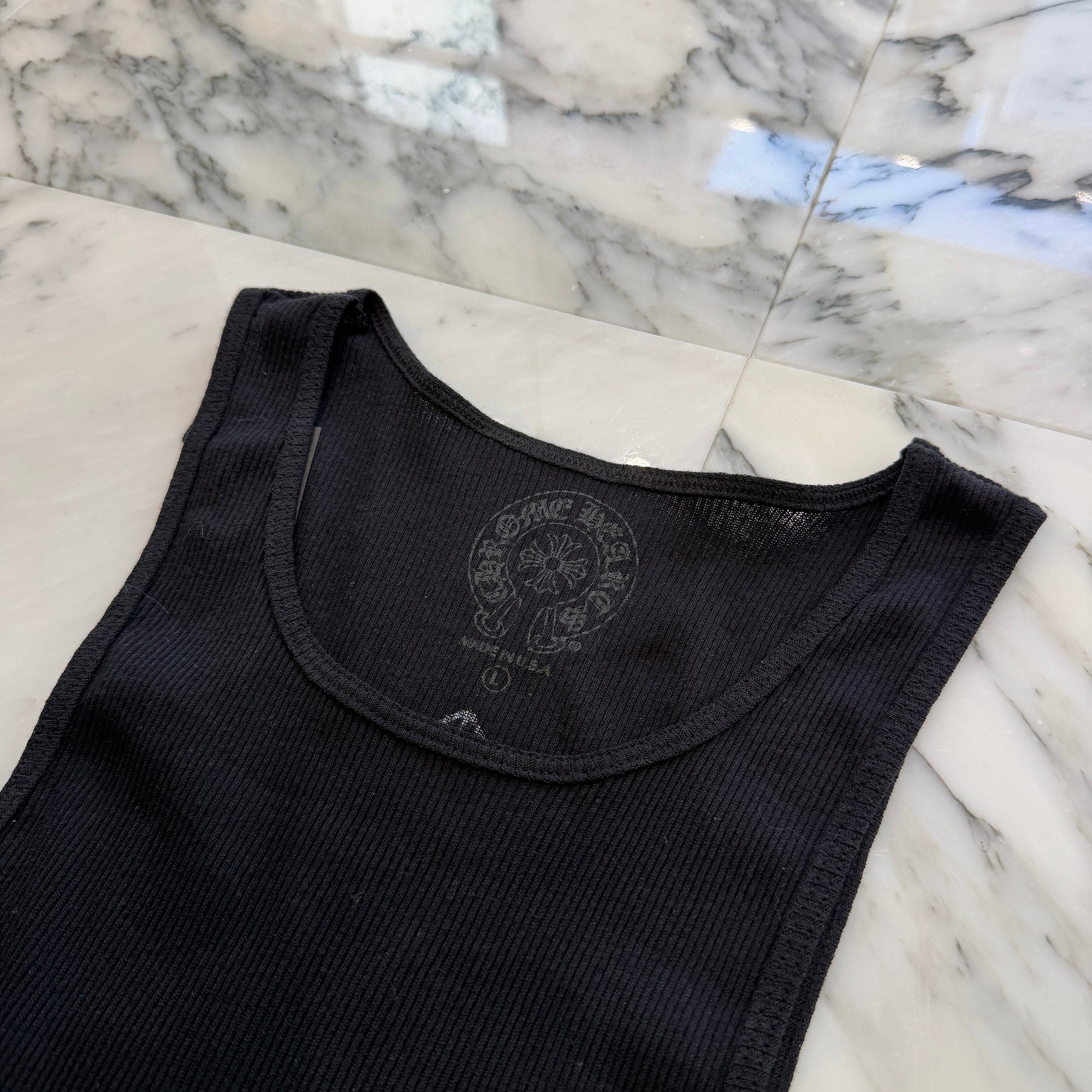 CHROME HEARTS T Bar Logo Back Cross Print Tank Top Size L クロムハーツ Tバーロゴ バッククロスプリント タンクトップ サイズL