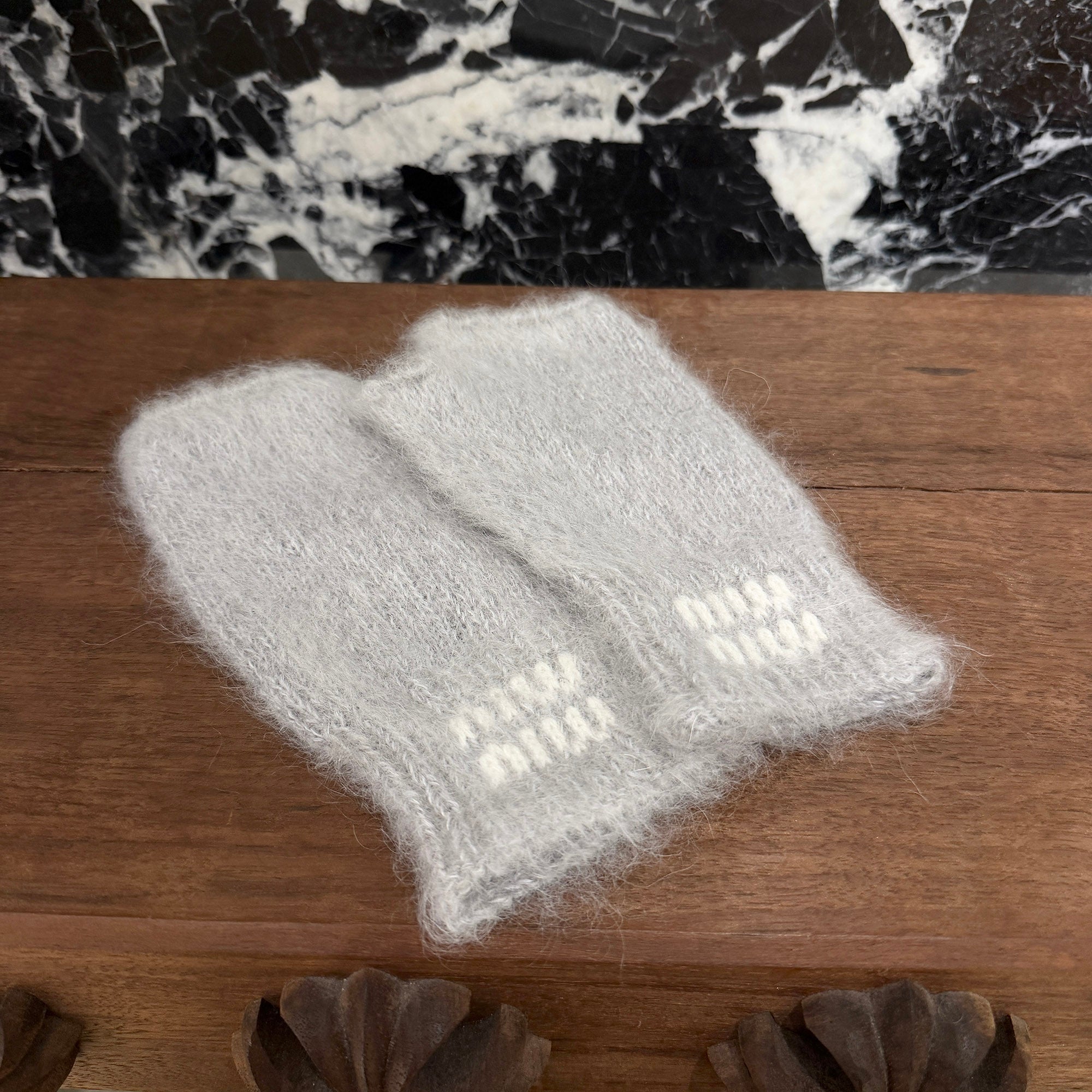 MIU MIU 2025AW Wool Mohair Finger Less Knit Globe 5GG196 Size S ミュウミュウ ウールモヘアフィンガーレスニットグローブ サイズS