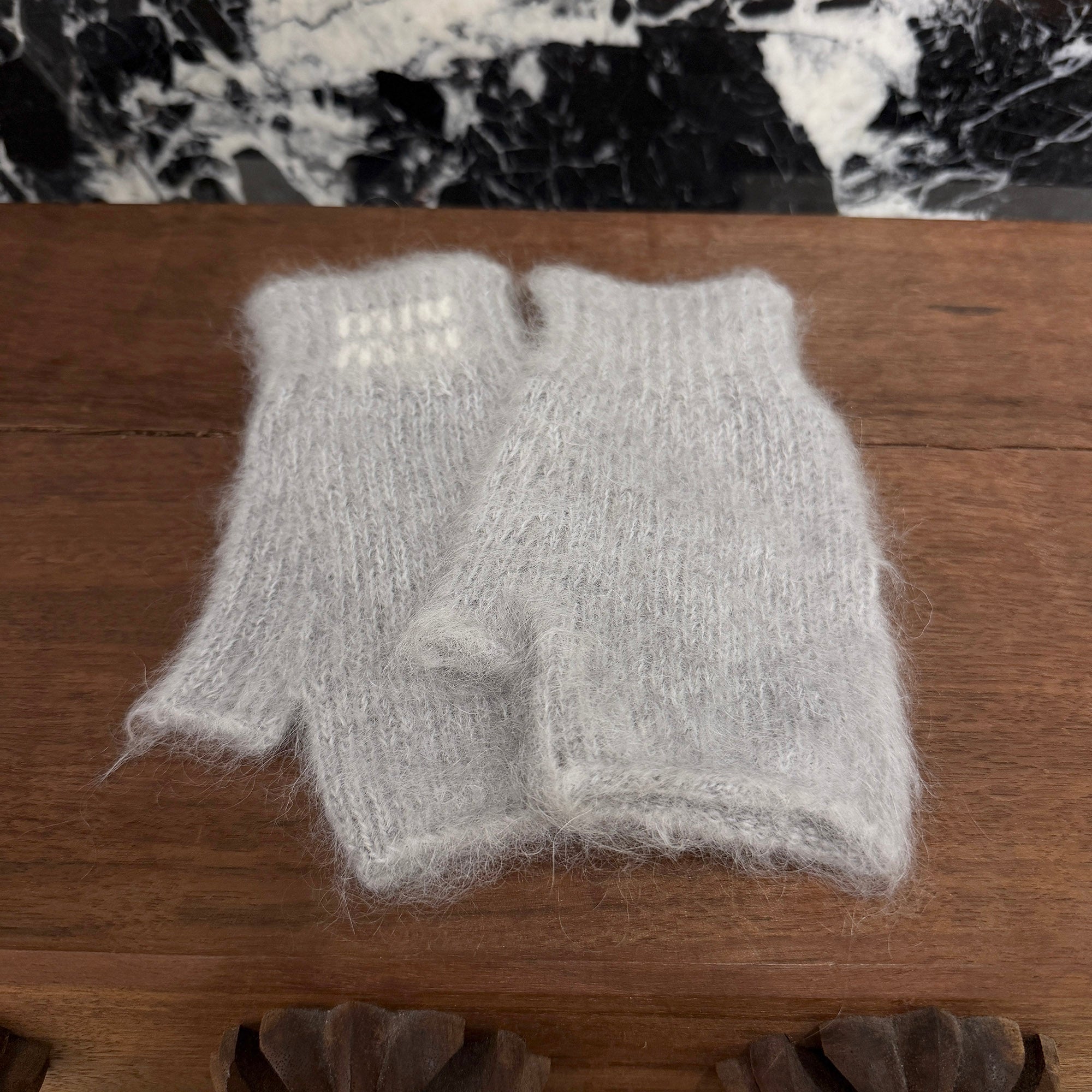 MIU MIU 2025AW Wool Mohair Finger Less Knit Globe 5GG196 Size S ミュウミュウ ウールモヘアフィンガーレスニットグローブ サイズS