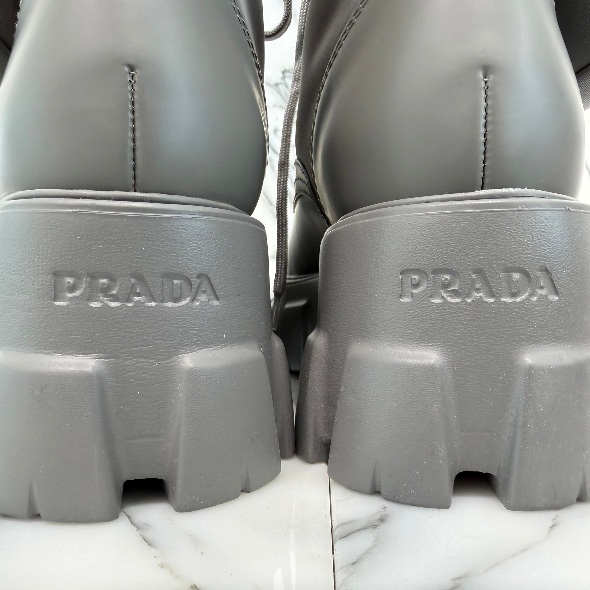 PRADA 2021SS Monolith Brushed Leather Re Nylon Poach Combat Boots 1T255M Size 36 1/2 (約23.5cm) プラダ モノリス ブラッシュド レザー リナイロン ポーチ コンバットブーツ サイズ36 1/2 (約23.5cm)