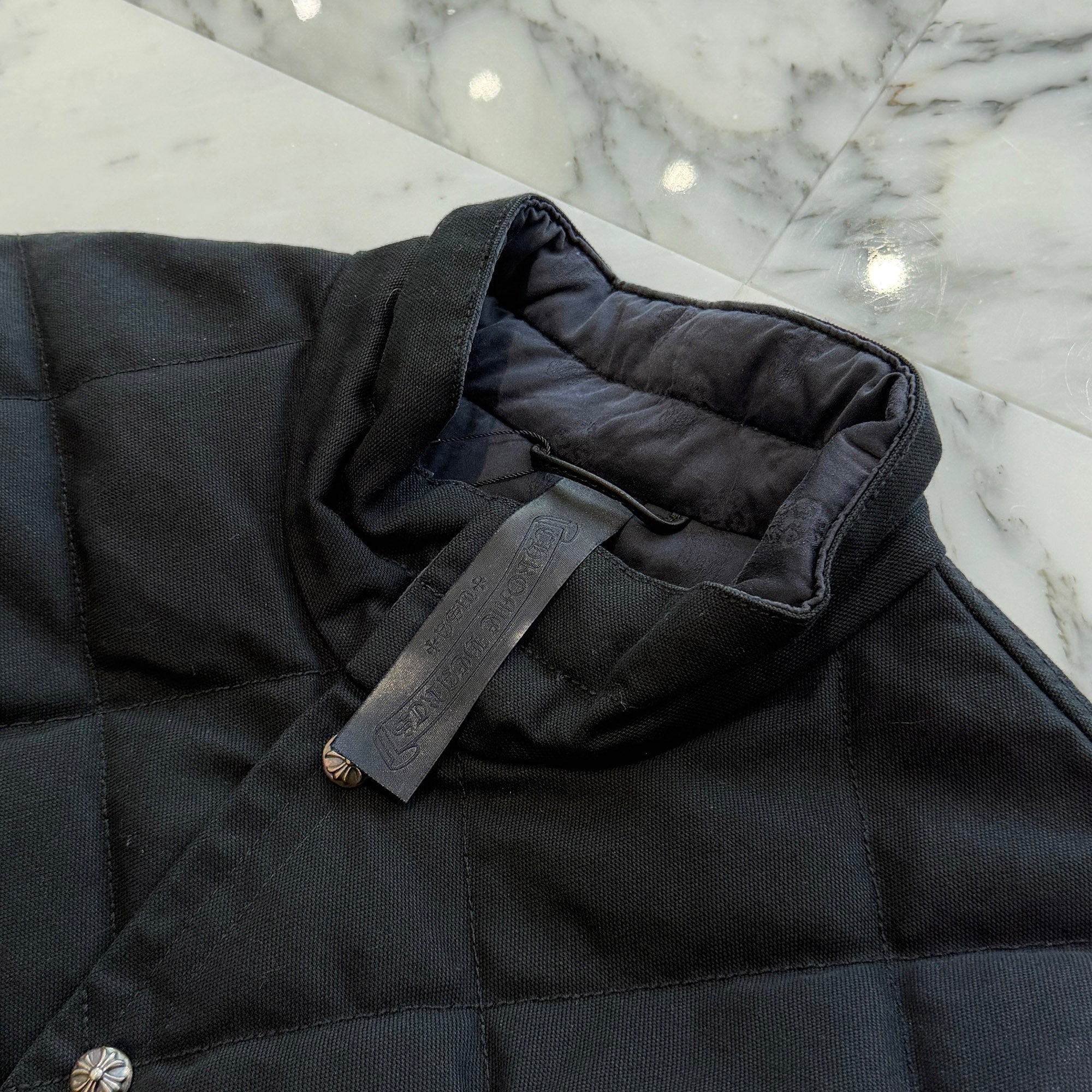 CHROME HEARTS Y NOT Cross Ball Button Quilted Jacket Size L クロムハーツ ワイノット クロスボールボタン キルティングジャケット サイズL