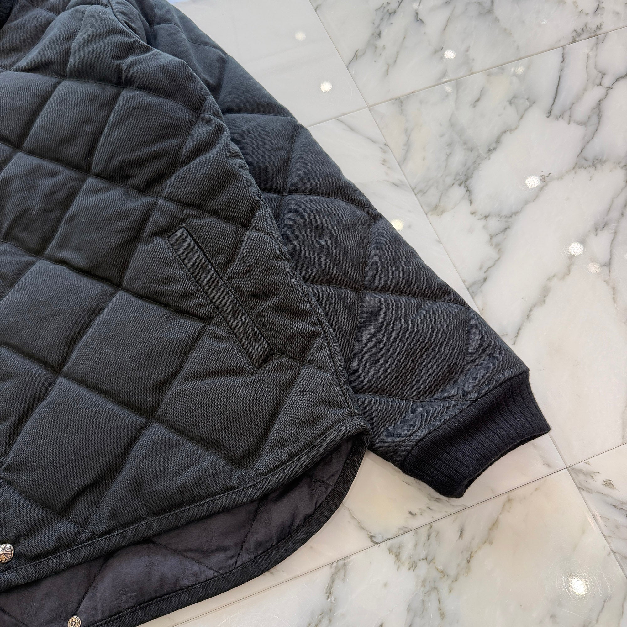 CHROME HEARTS Y NOT Cross Ball Button Quilted Jacket Size L クロムハーツ ワイノット クロスボールボタン キルティングジャケット サイズL