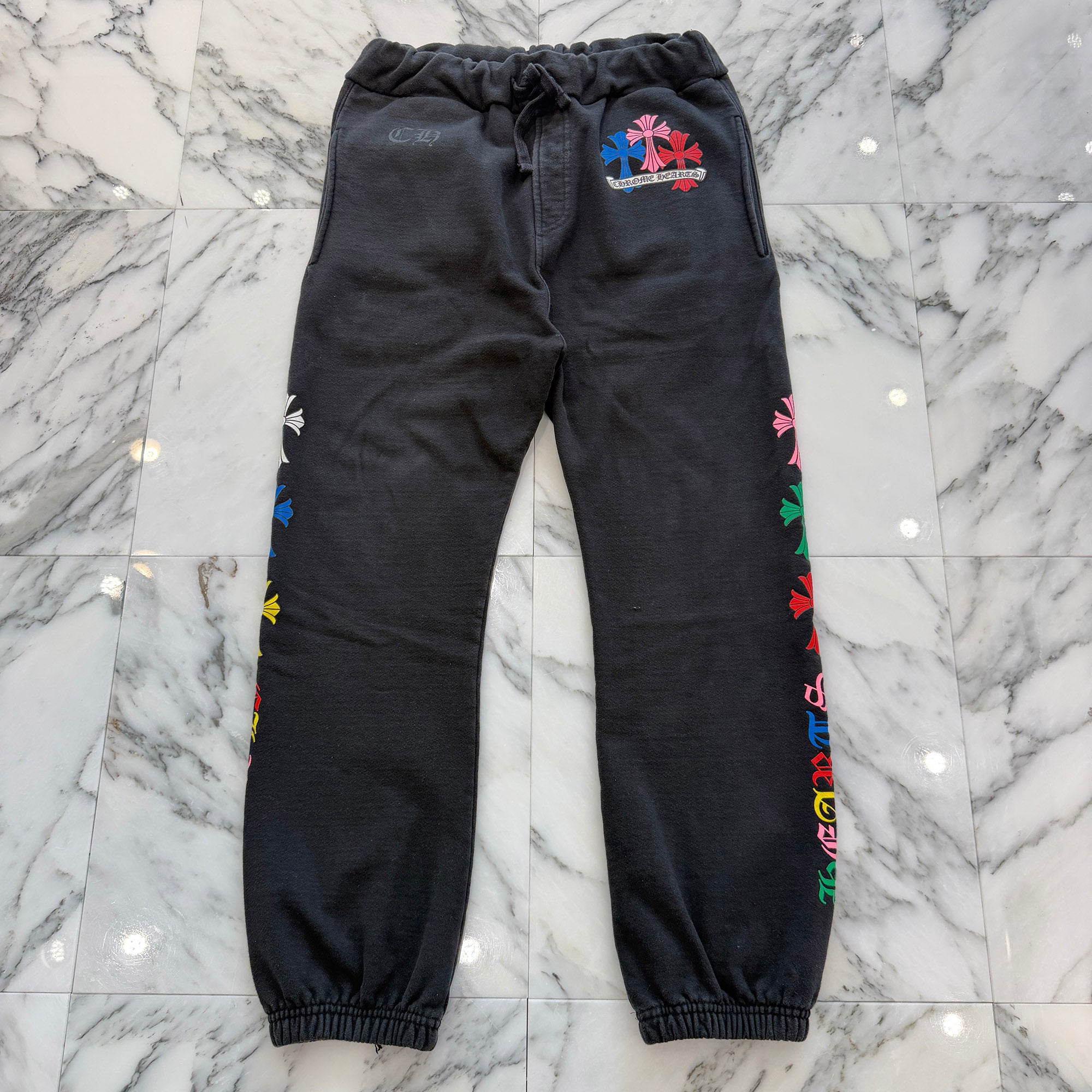 CHROME HEARTS MLTCOL CEM Sweat Long Pants Size S クロムハーツ マルチカラー セメタリークロス スウェットロングパンツ サイズS