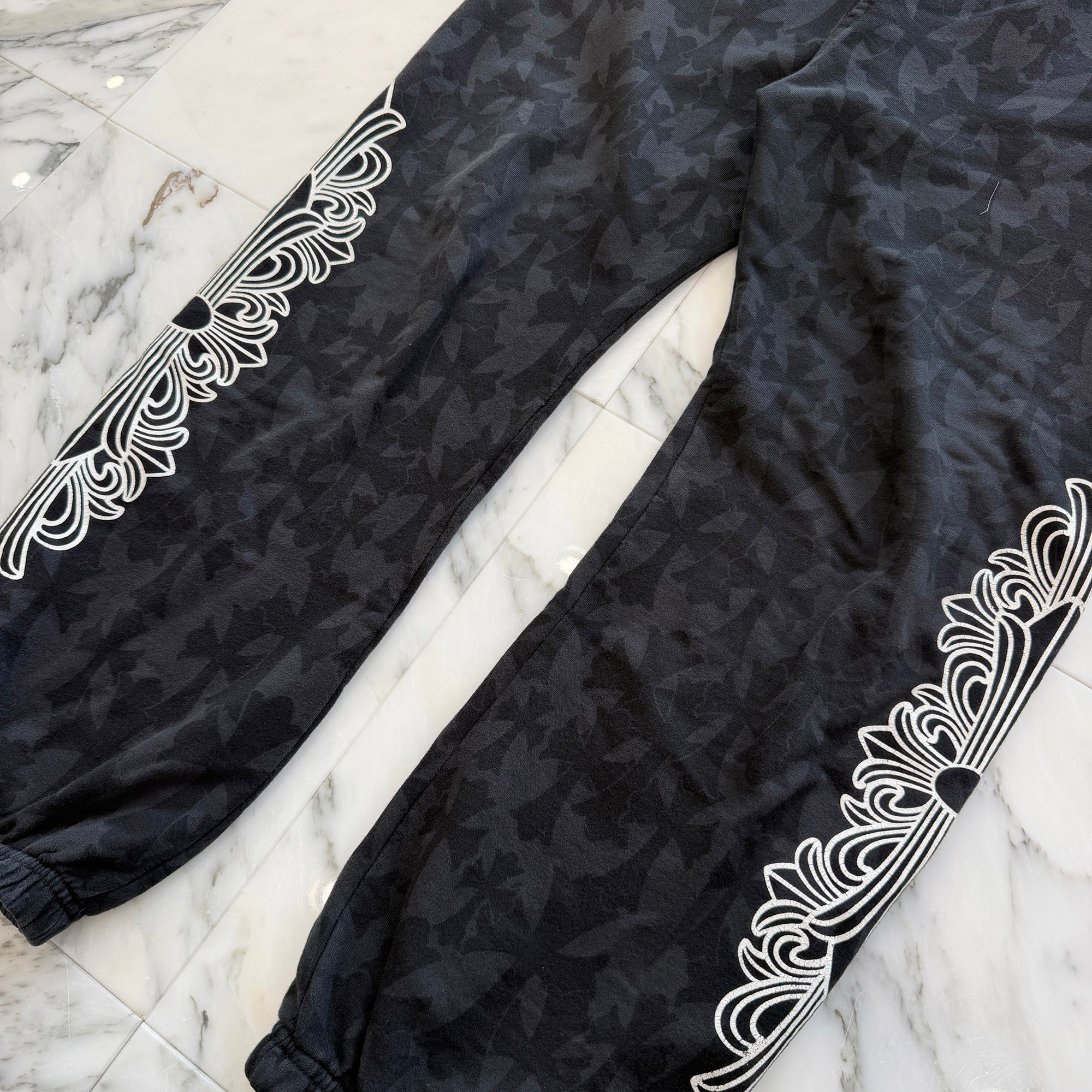 CHROME HEARTS 2024SS Graveyard Cemetery Cross Sweat Long Pants Size M クロムハーツ グレイブヤード セメタリークロス スウェットパンツ サイズM