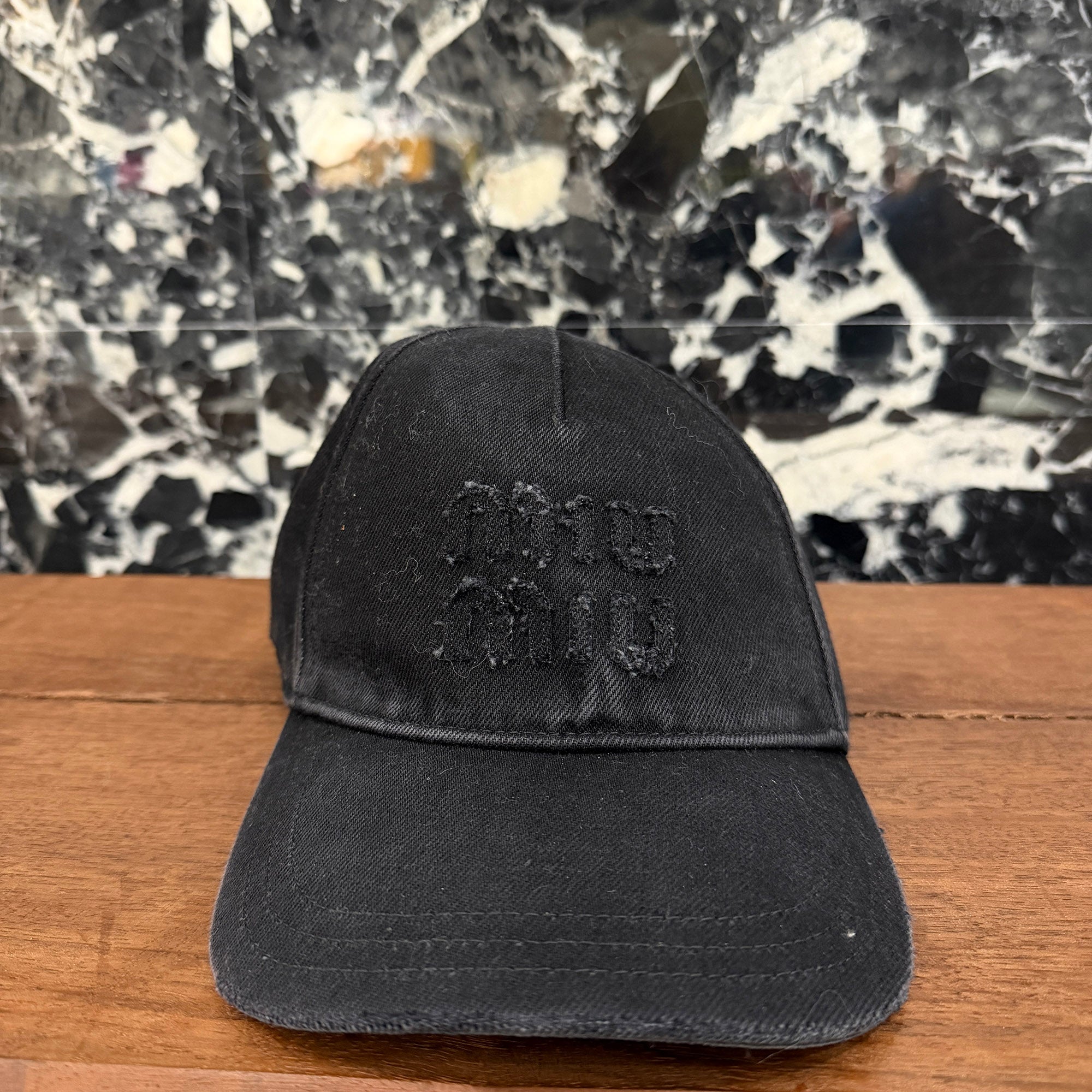 MIU MIU 2022SS Front Logo Embroidered Patch Denim Baseball Cap 5HC179 Size S ミュウミュウ フロントロゴ刺繍パッチ デニムベースボールキャップ サイズS
